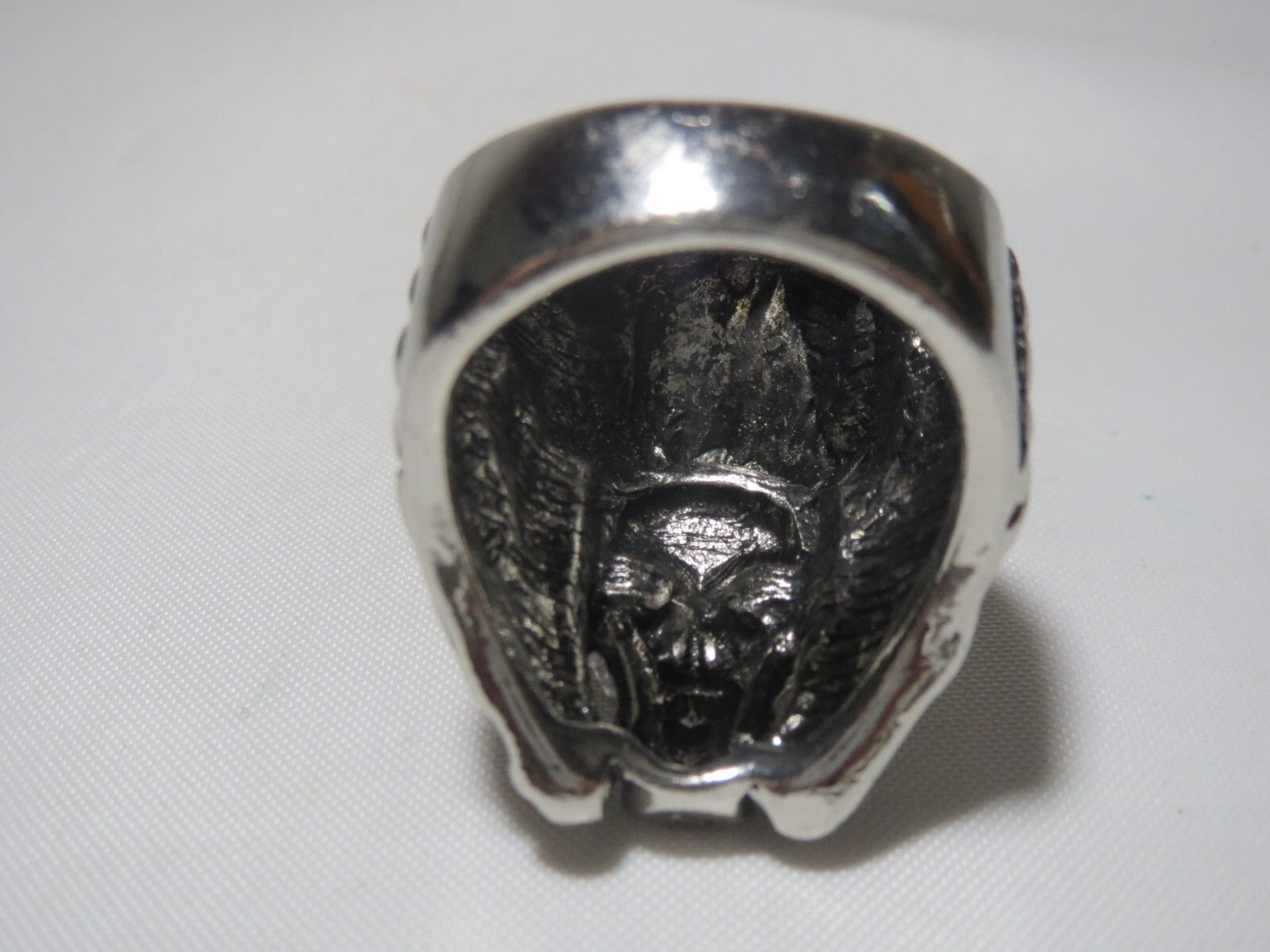 Unique SKULL BIKER RING Size 10 26 Grams Excellent Condition