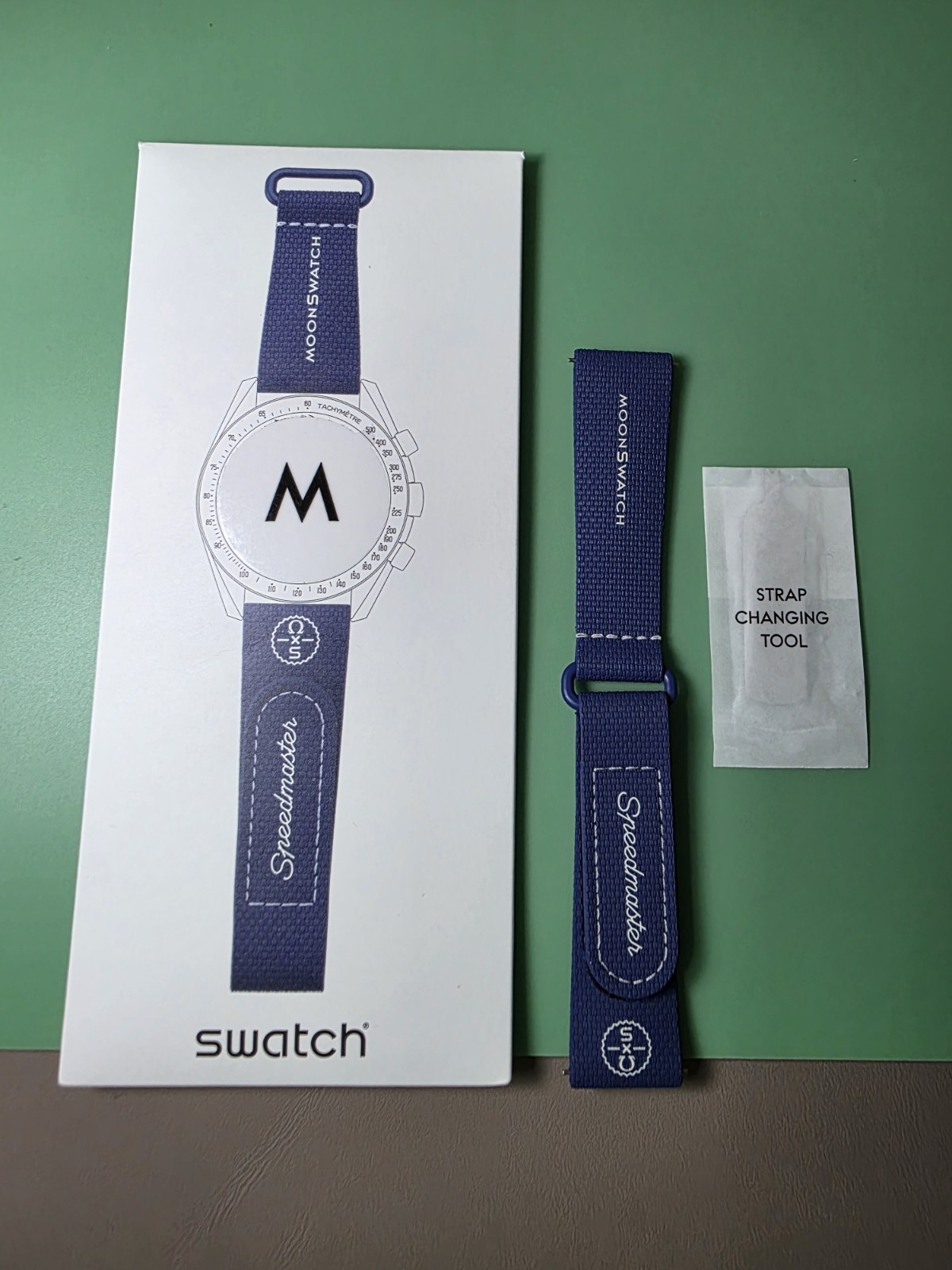 Omega X Swatch MOONSWATCH Strap NAVY DARK BLUE/BLUE RUBBER Sz M (6.1-6.7 inches)
