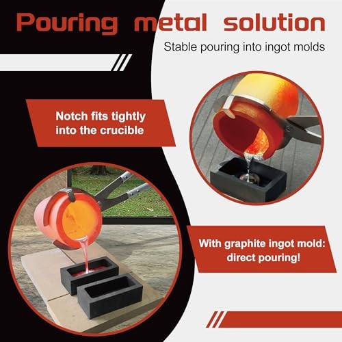6kg Crucible Kit with Tongs Graphite Ingot Mold Gloves