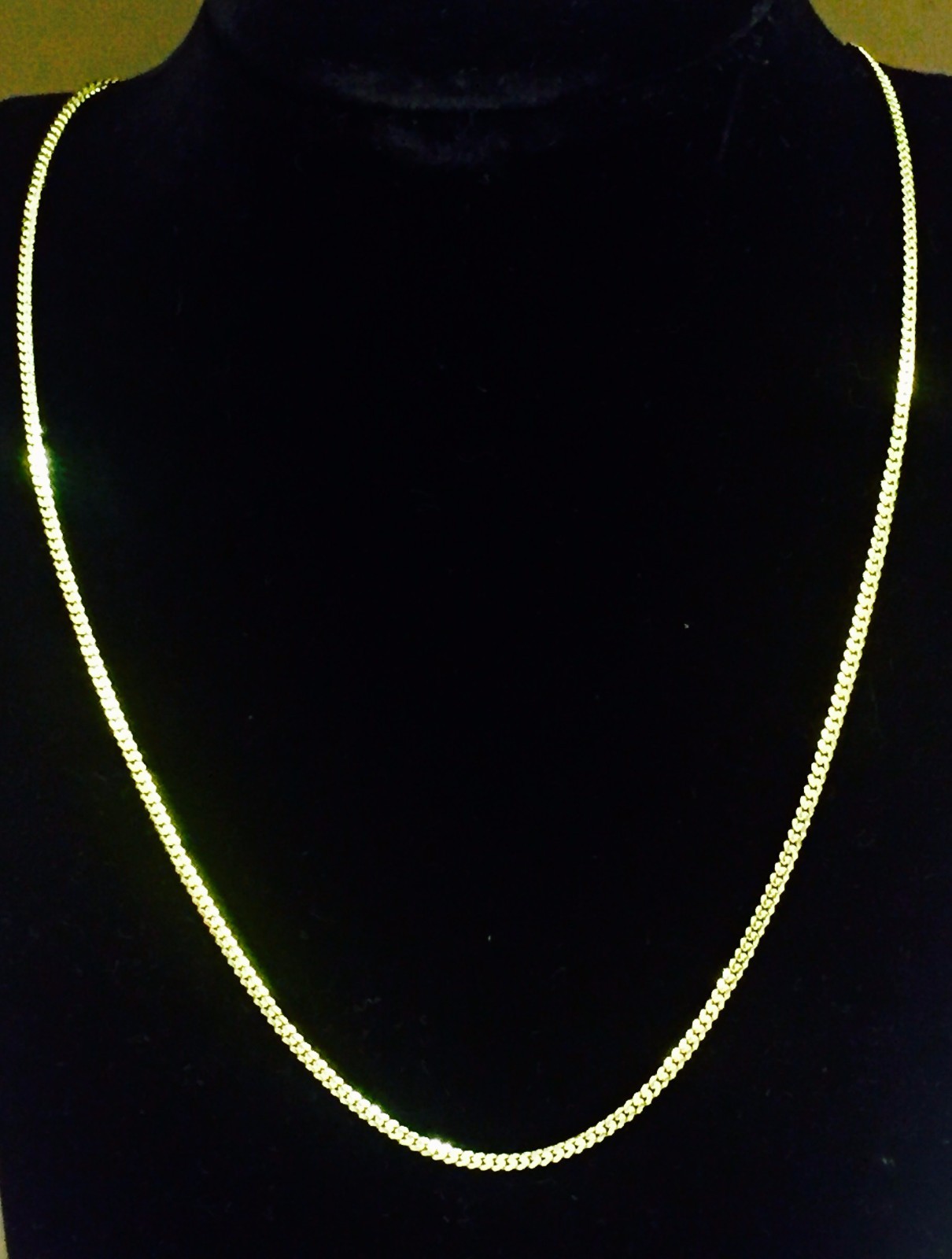 14k Yellow Gold 16″ Solid Gourmette Curb Link 2mm 5.4 gram Pendant Chain Necklac