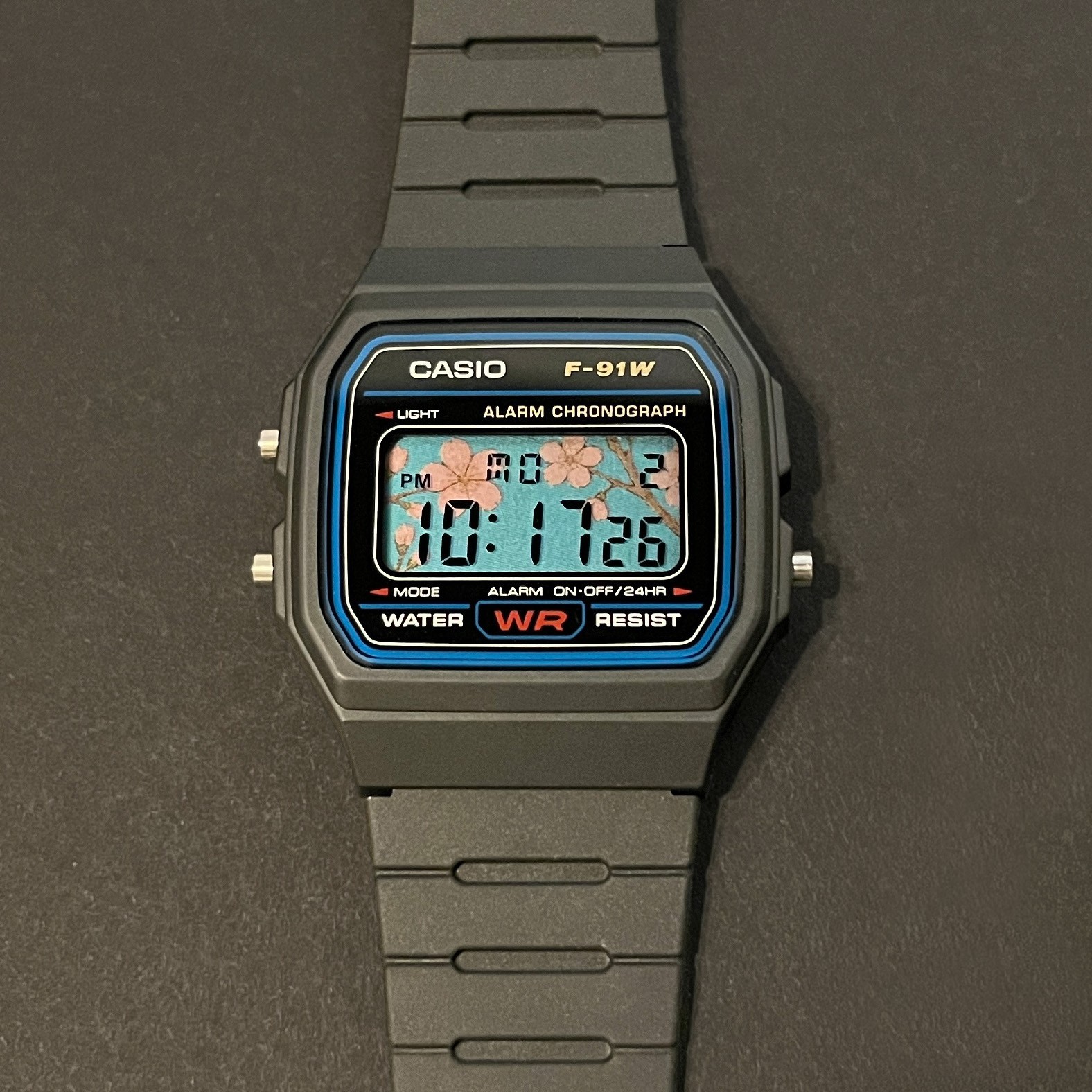 Custom Casio F91W Cherry Blossom Sakura Mod | Handmade Metallic Filter