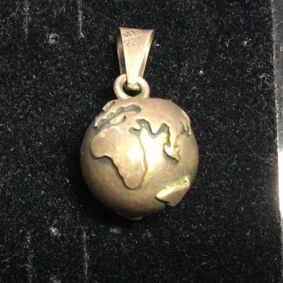 Sterling Silver Globe Pendant | Vintage 1960s World Peace Harmony Bell Charm