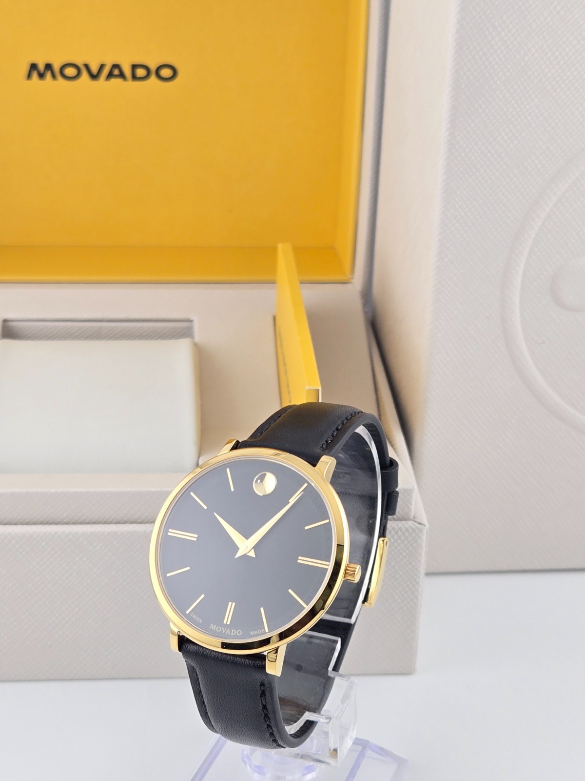 Movado Ultra Slim Women’s Black Dial Watch Refurbished – 0607091 ($795 MSRP)