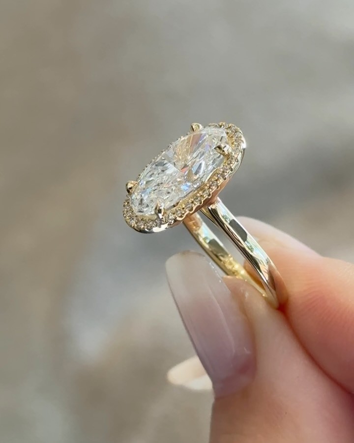 The Art of Fine Jewelry 5.20ct Oval Lab Grown Diamond Ring Solid 14K Yellow Gold