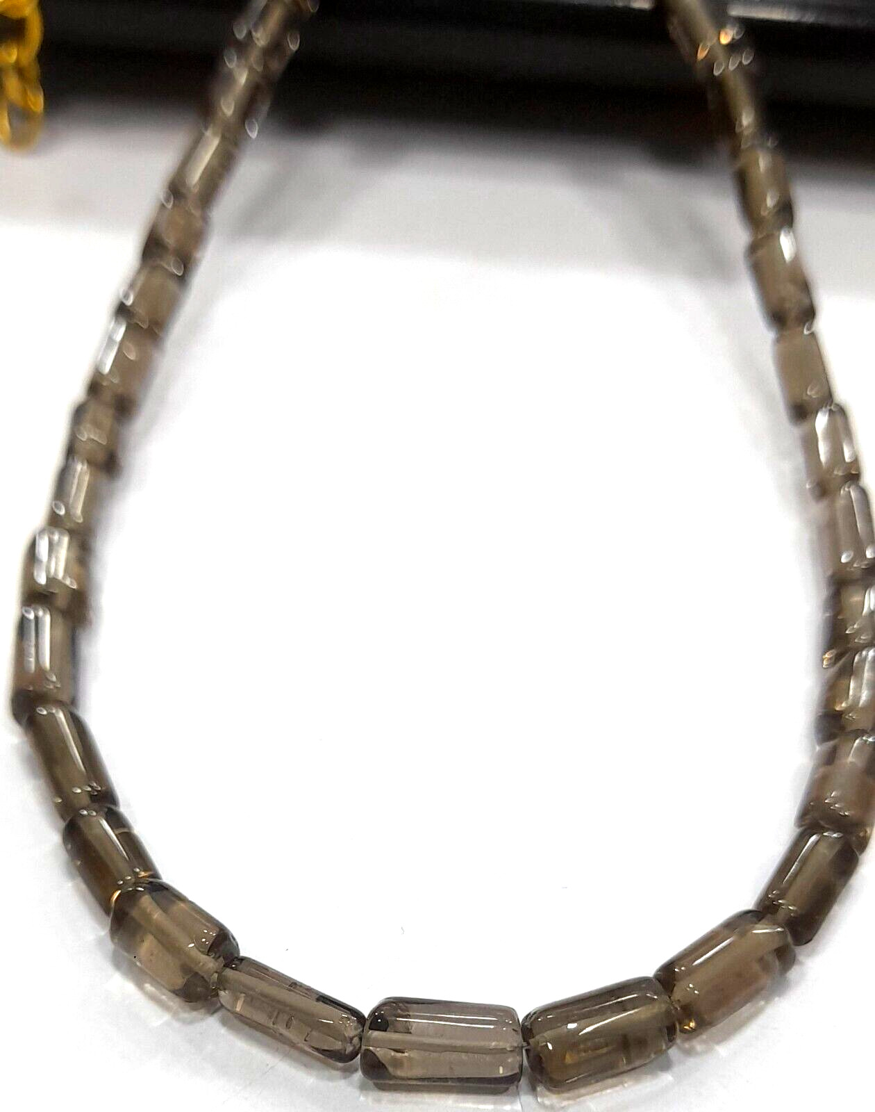 Smoky Quartz Tube Smooth 4X7 -5×8 MM Beads 20″inch 1 Necklace gemstone beads AG