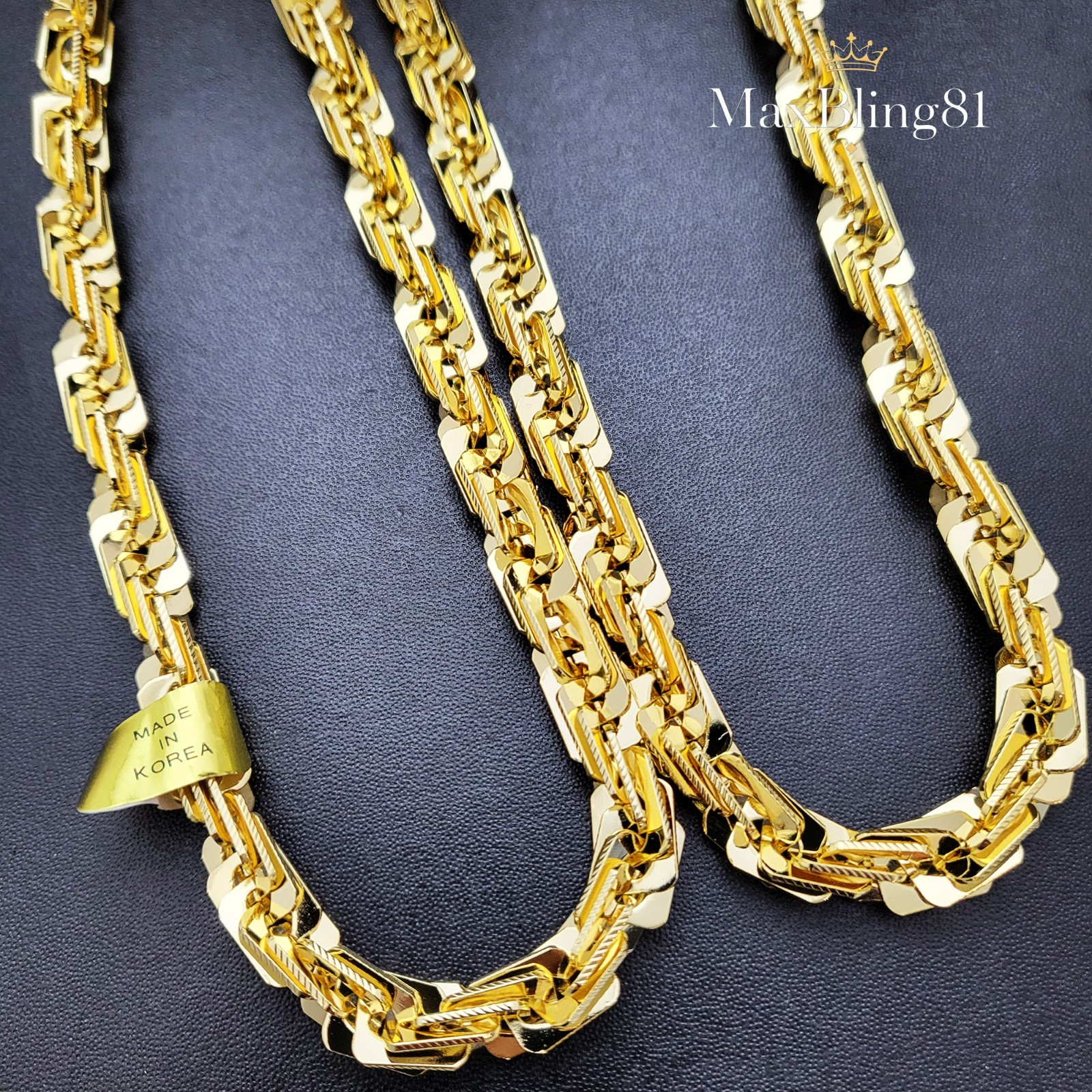 High-End Brass 14K Stamped 8mm 9″ 24″ 30″ Thick Square Rope Chain Bling Necklace
