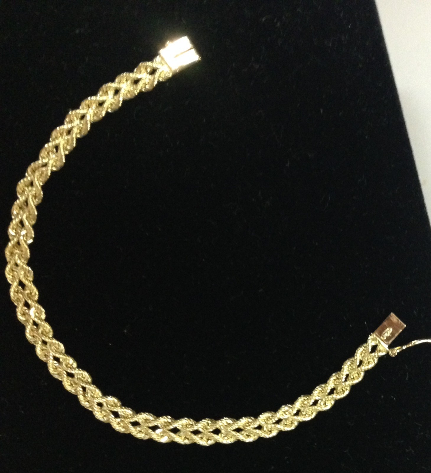 14k Yellow Gold 7″ Solid Two Strand Multi Line Rope Bracelet 3MM 3.8 grams