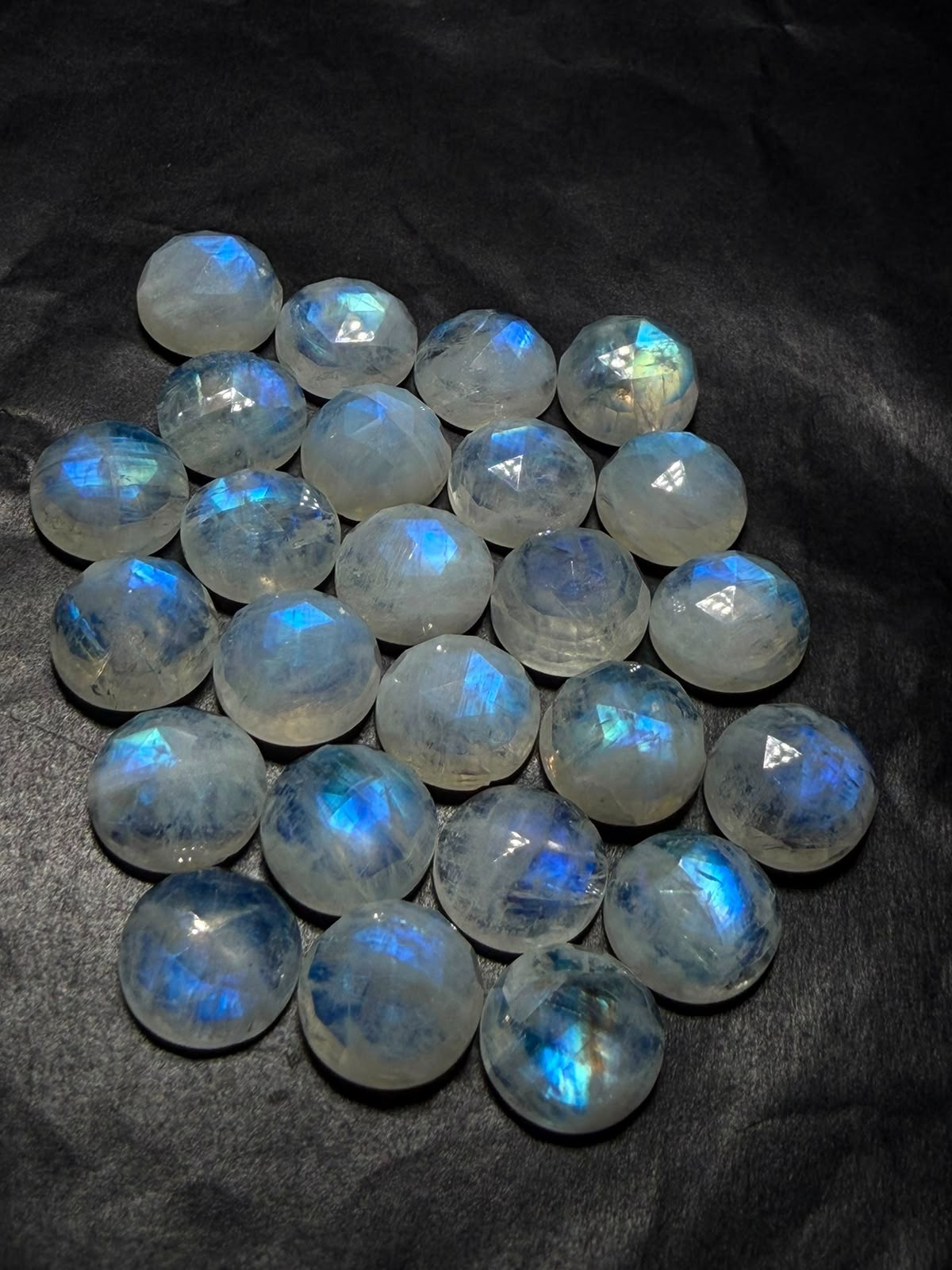 Rainbow Moonstone A One Quality 100% Natural Moonstone Rose Cut Loose Gemstone