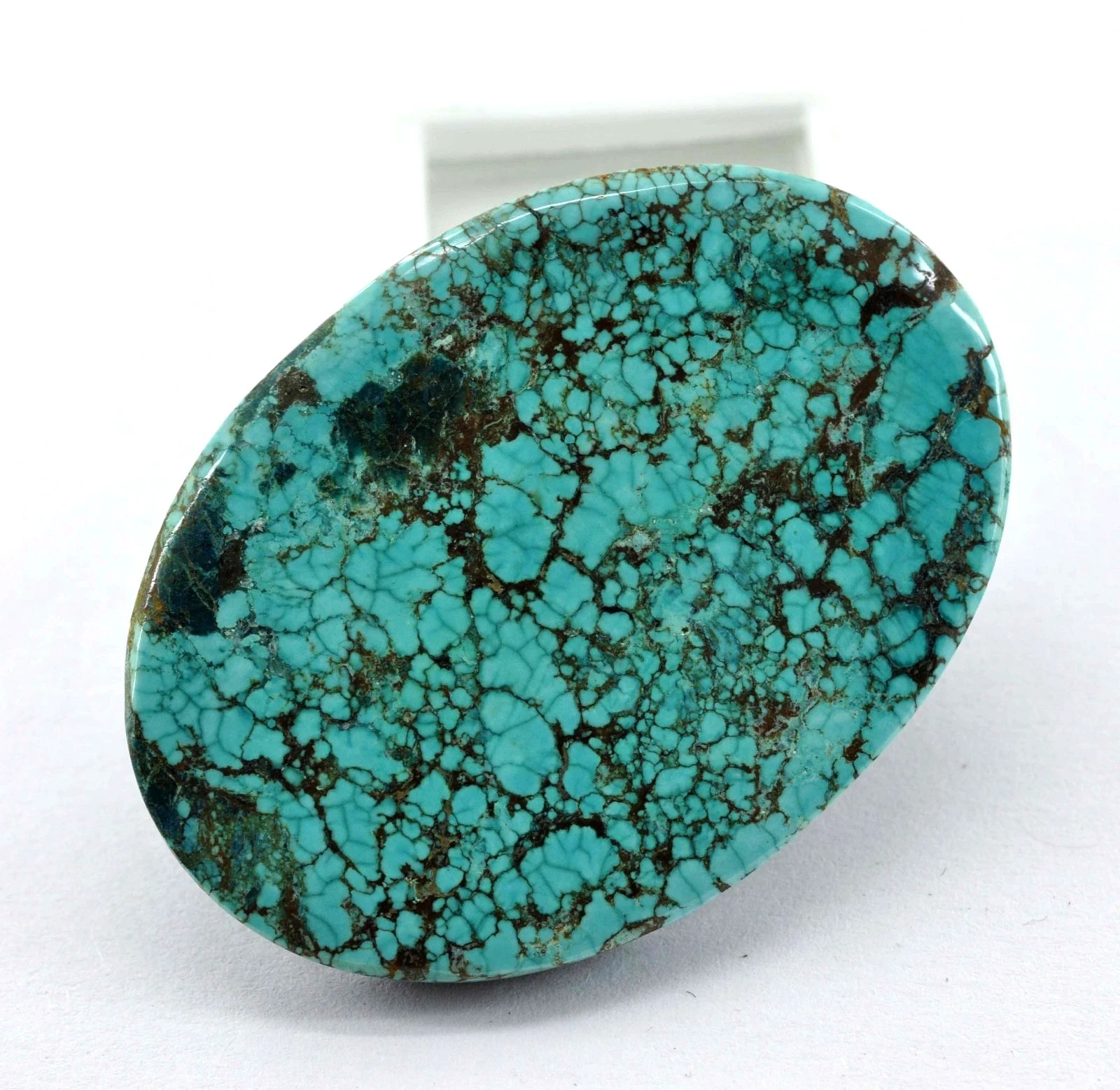 EGL Certified 136 Ct Natural Spiderweb Turquoise Blue Oval Cut Loose Gemstone