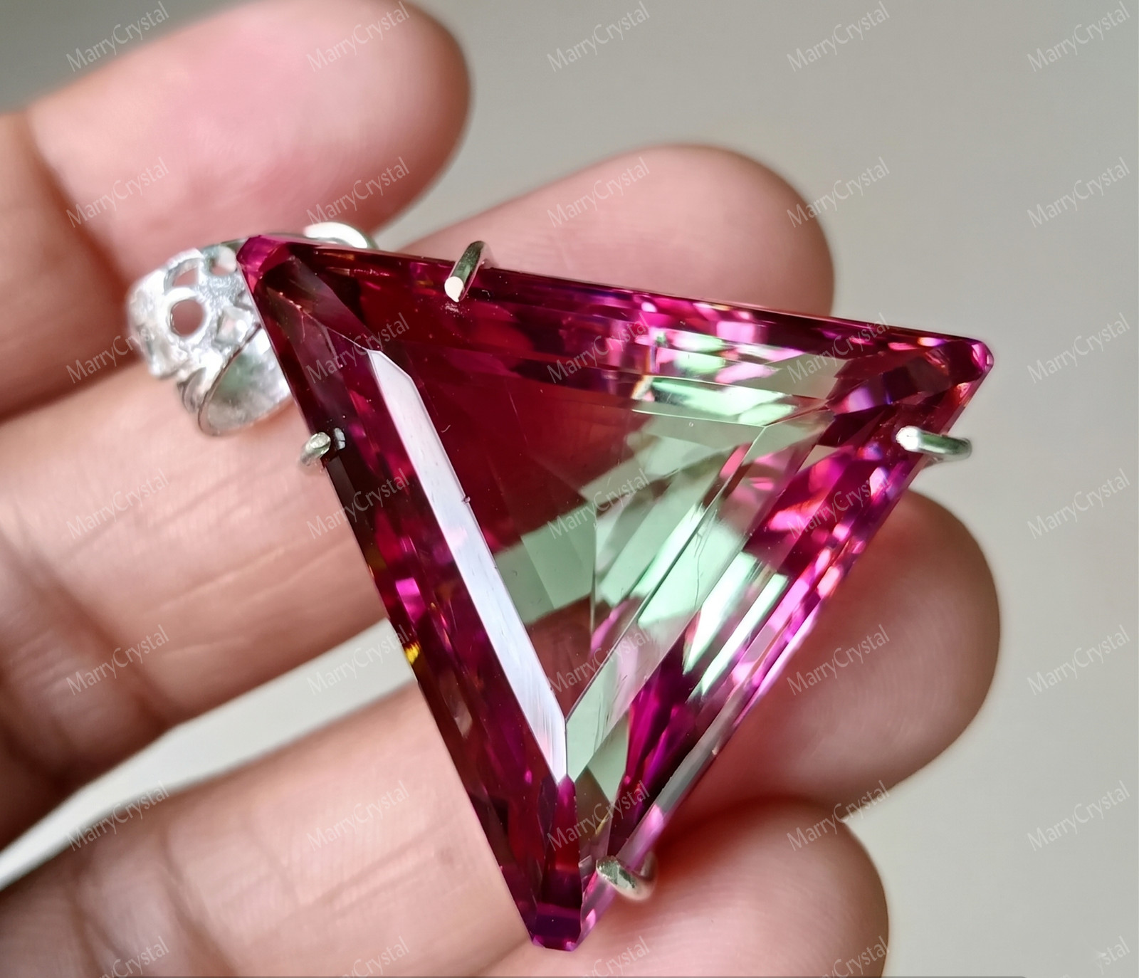 Lightshift Pendant Color Changing Zultanite Glass Trillion Cut Loose Gemstone