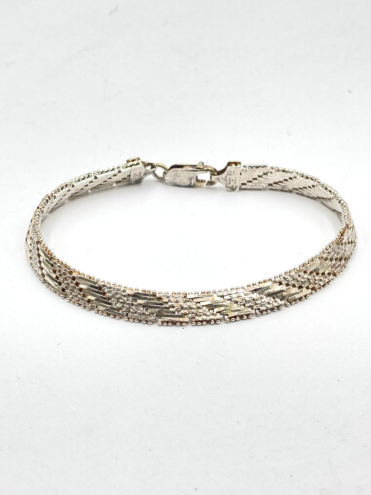 STERLING SILVER 925 MILOR ITALY 7.5″ CHAIN 7 mm Wide BRACELET 15.7g