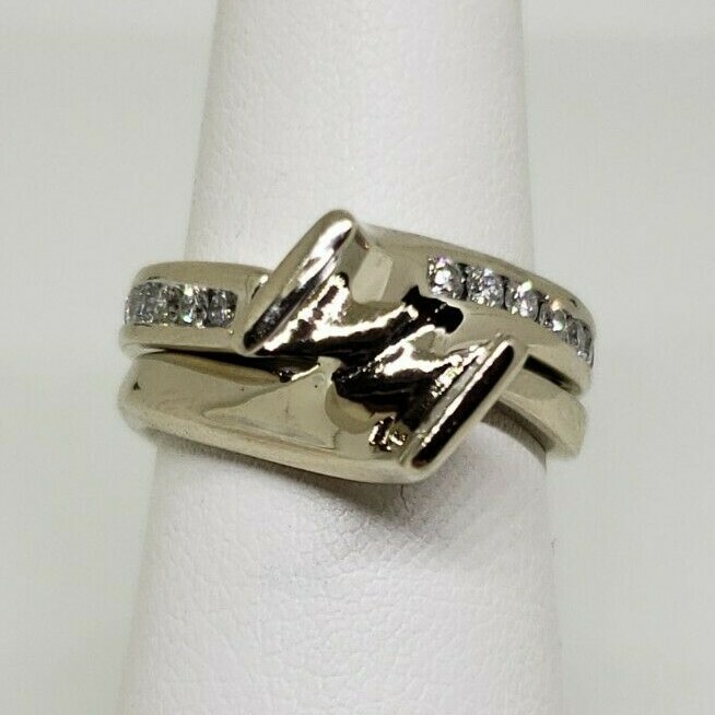 14k White Gold Diamond Engagement Setting for 6mm .32 carats 10 Grams Size 5
