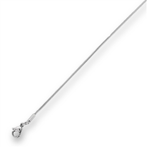 60 cm (23.6 in) 1 mm STAINLESS STEEL SNAKE CHAIN with lobster clasp