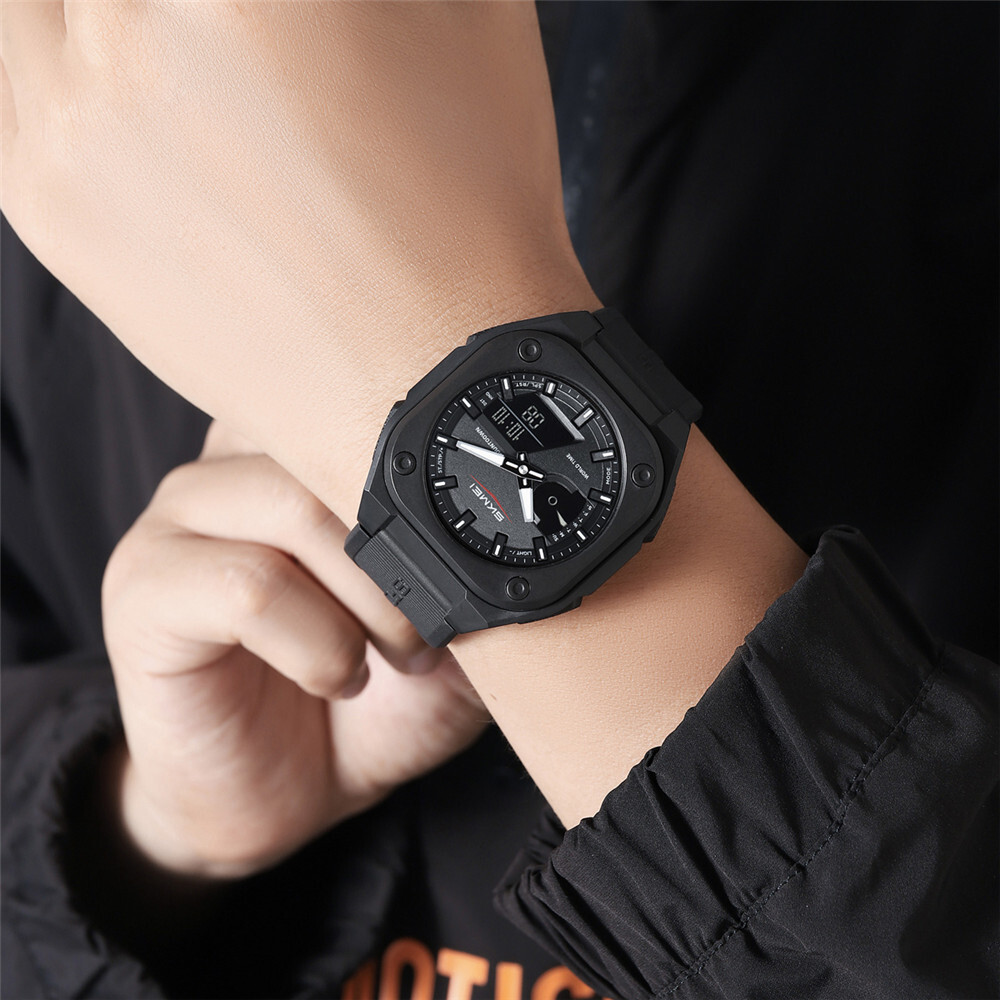 SKMEI Men Watch Fashion Dual Time Wristwatch Student Electronic Digital Watch