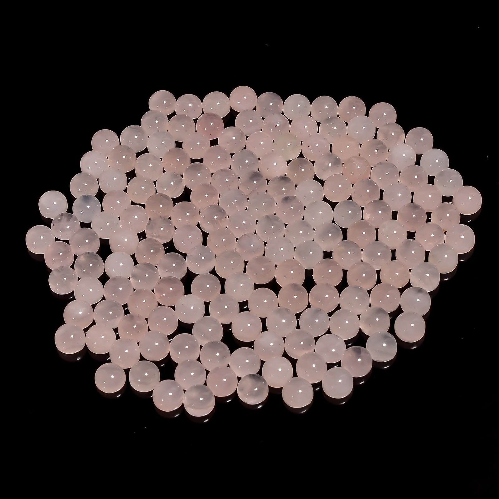 Natural Rose Quartz Round Shape Cabochon Loose Gemstone Lot 20 Ct. 5X5 mm
