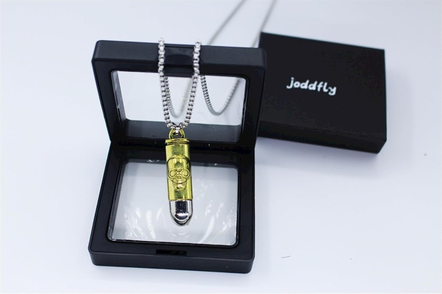 Men’S Alloy Pendant Vintage Imitation Bullet Necklace, Stainless Steel Chain 24