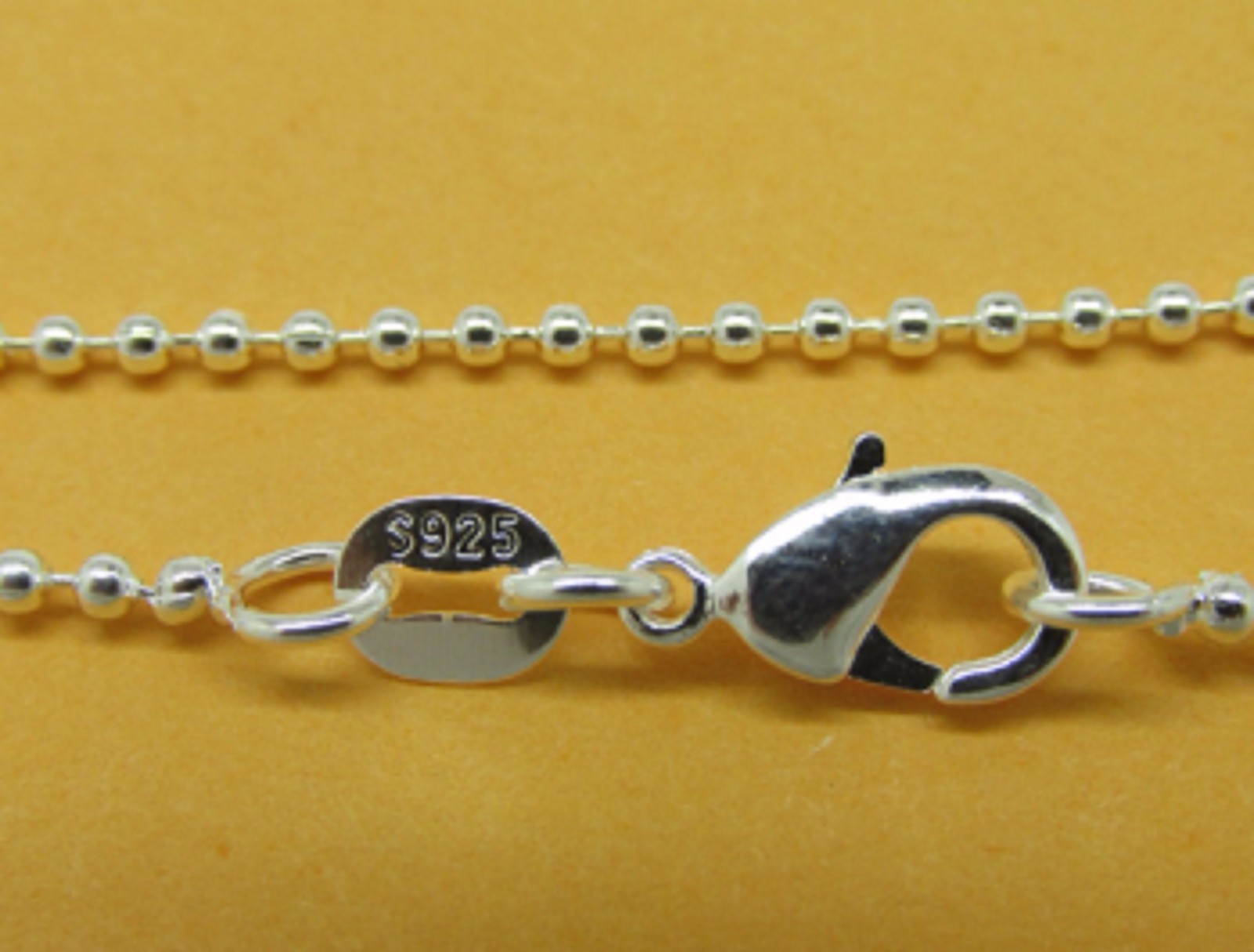 1mm Ball Chain Silver Plated bead necklace pendant sterling 16-30 Inches 925 B
