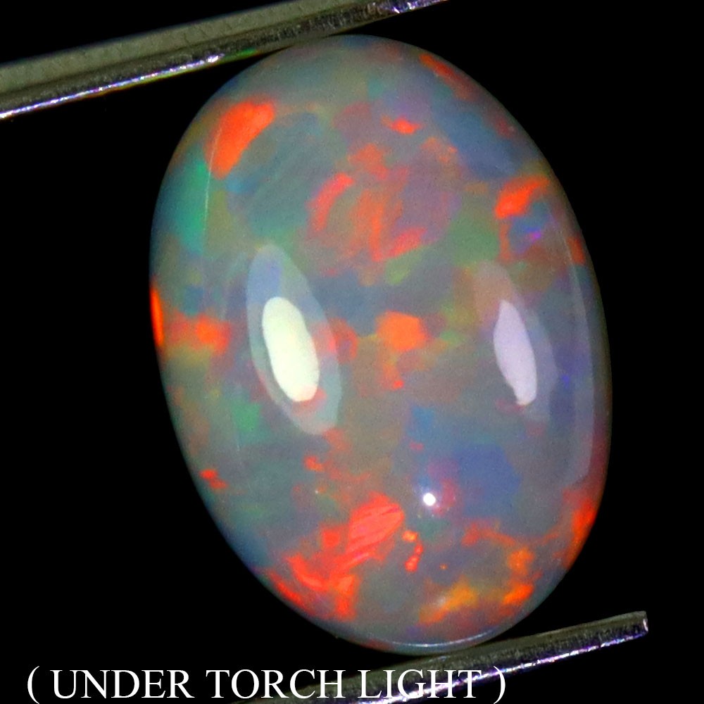 Oval AAA Floral Flash Play Of Color Crystal Fire Opal 4.68ct 14x10mm Gemstone