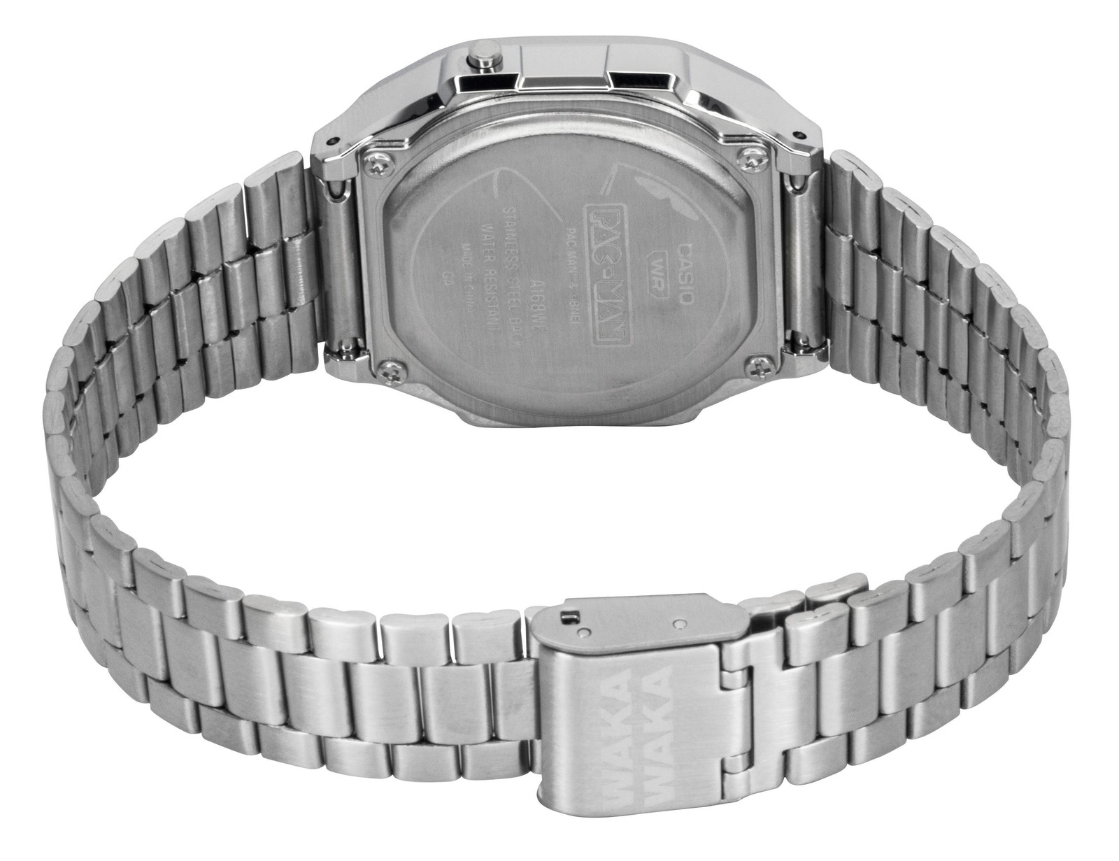 Casio Vintage Digital PAC-MAN Grey Dial Quartz Steel A168WEPC-7A Unisex Watch