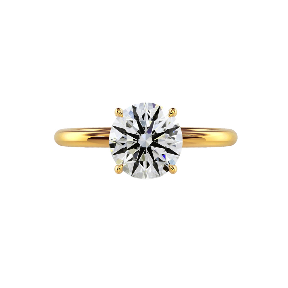 18K Yellow Gold Lab Grown Diamond Wedding Ring Round Cut IGI Certified 1.25 Ct