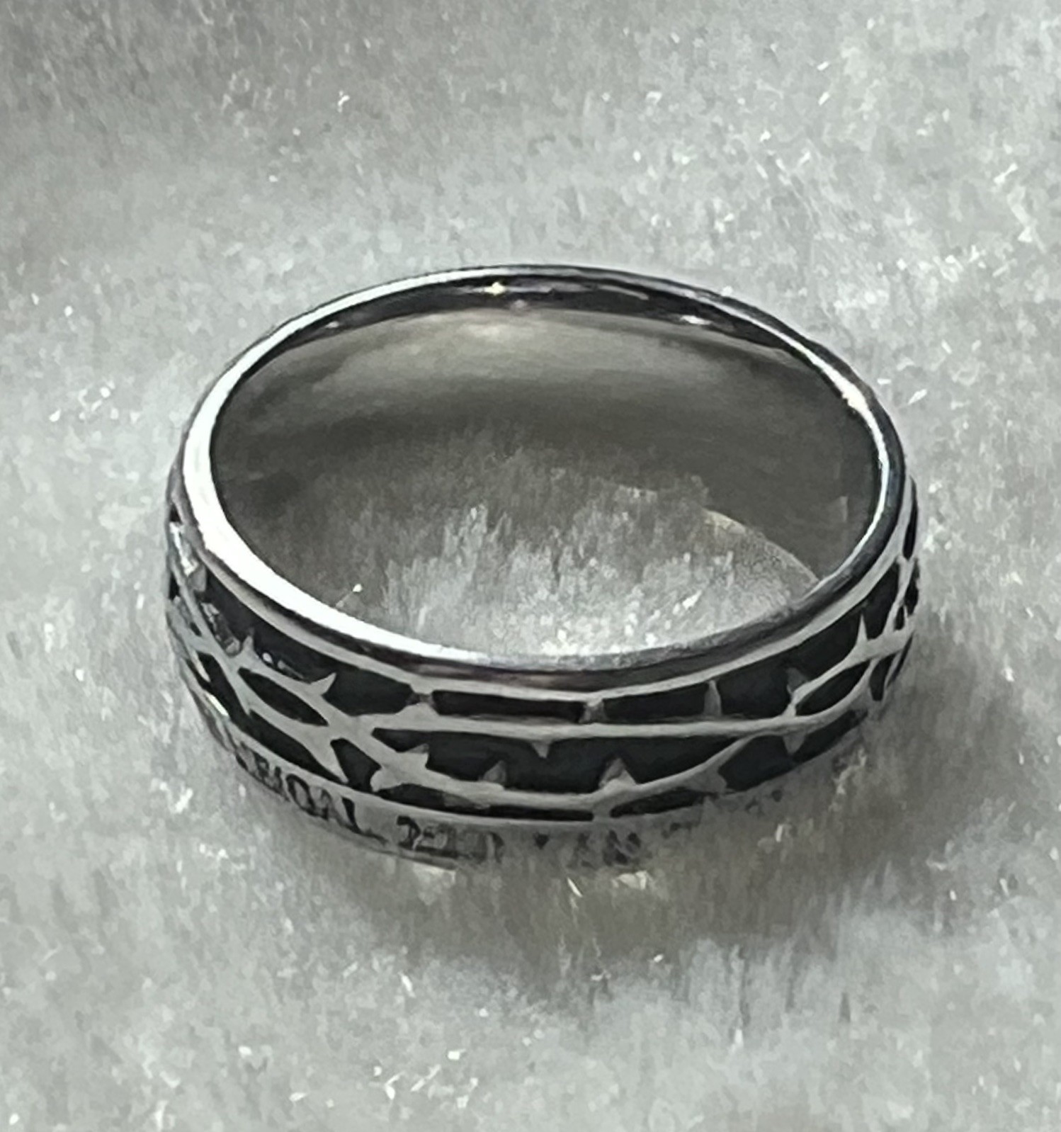 Spirit & Truth Stainless Steel Ring Raised Crown of Thorns Gal 2:20