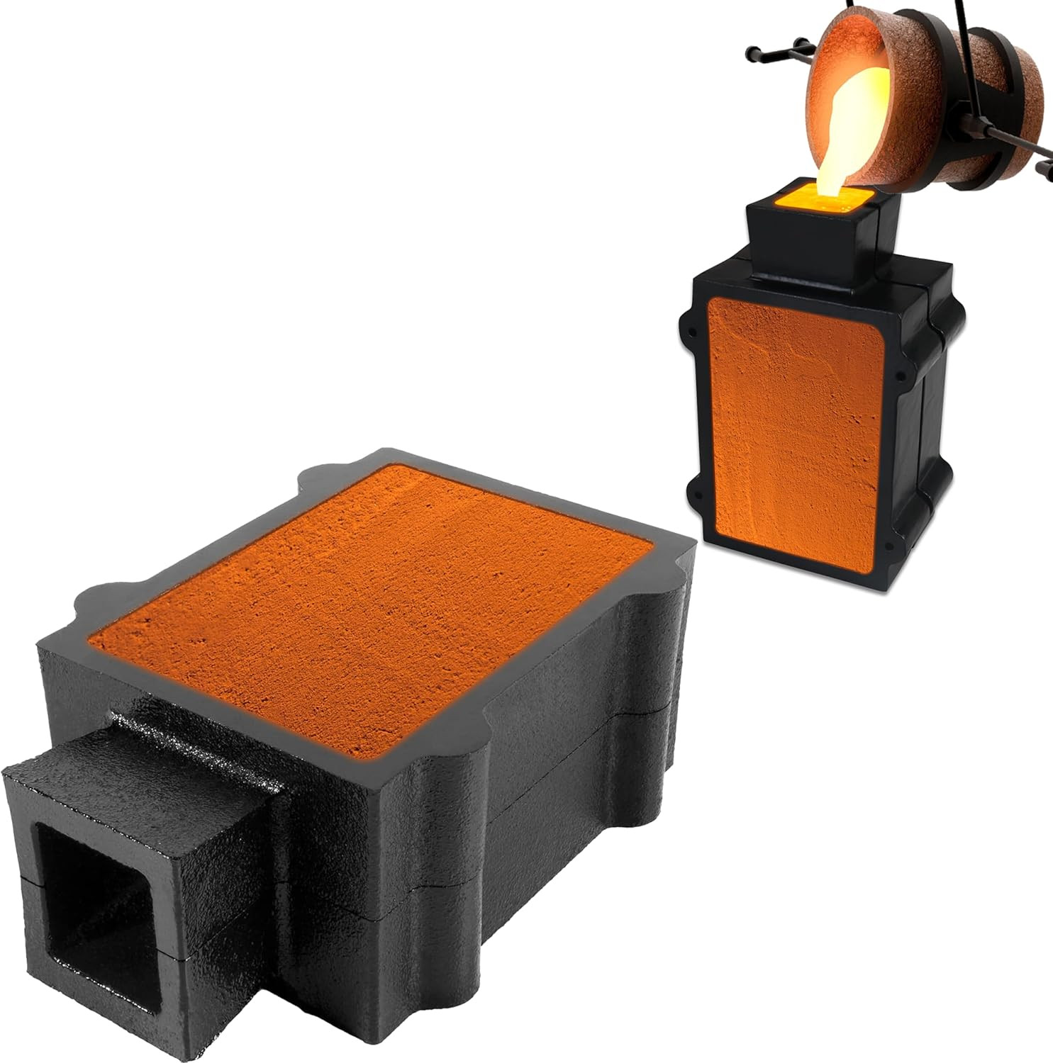 2 Part Sand Casting Mold – Cast Iron Casting Flask Mold for Jewelry Making Suppl