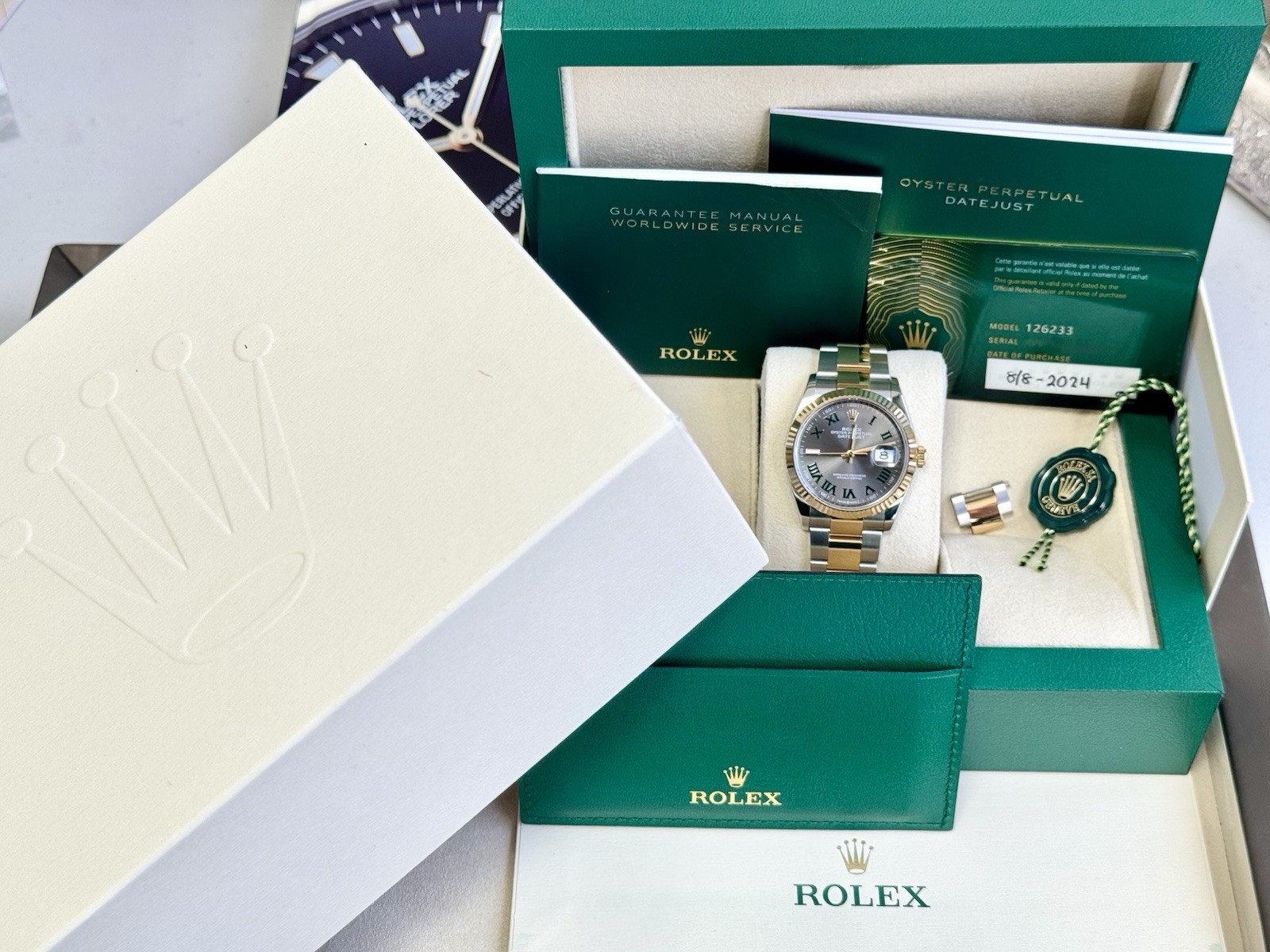 Rolex Datejust 36 126233 Wimbledon Dial Steel Gold Jubilee Box Papers 2024