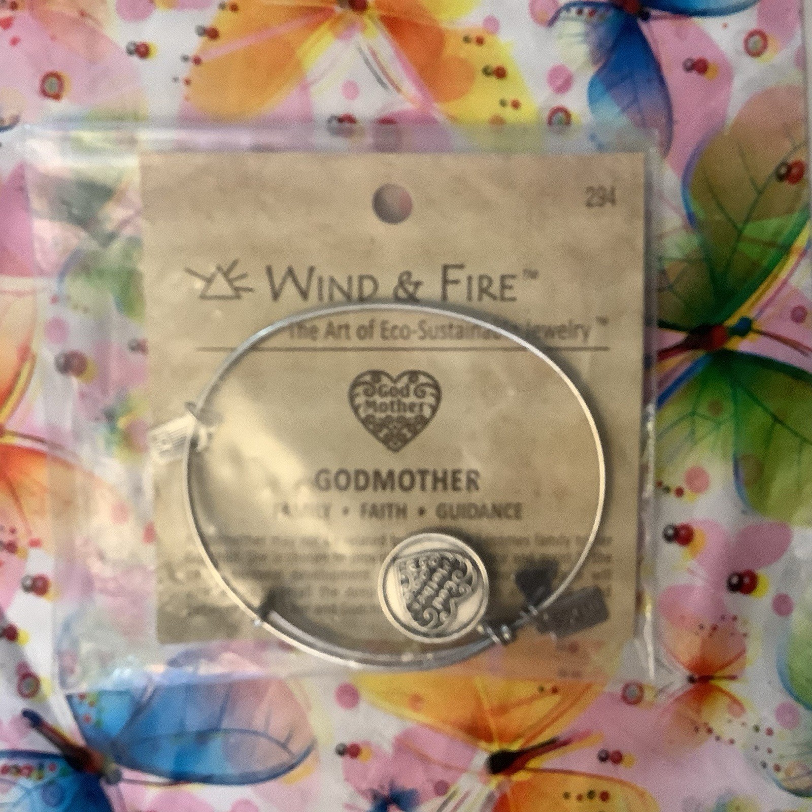 Wind & Fire GODMOTHER Bracelet Silver Tone in Gift Bag