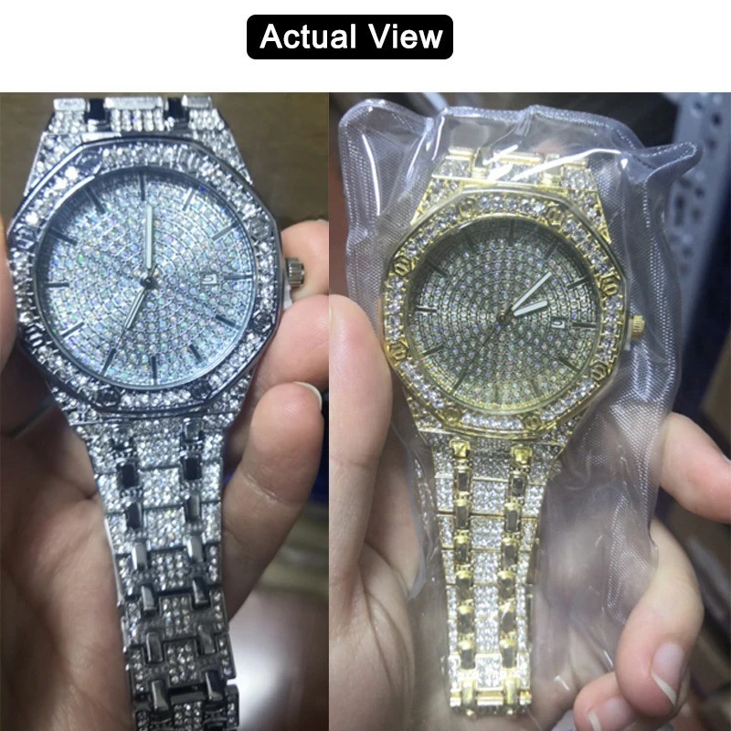 BRAND NEW 2025 Men ICED OUT MOISSANITE/DIAMOND SIMULATED Luxury Watch