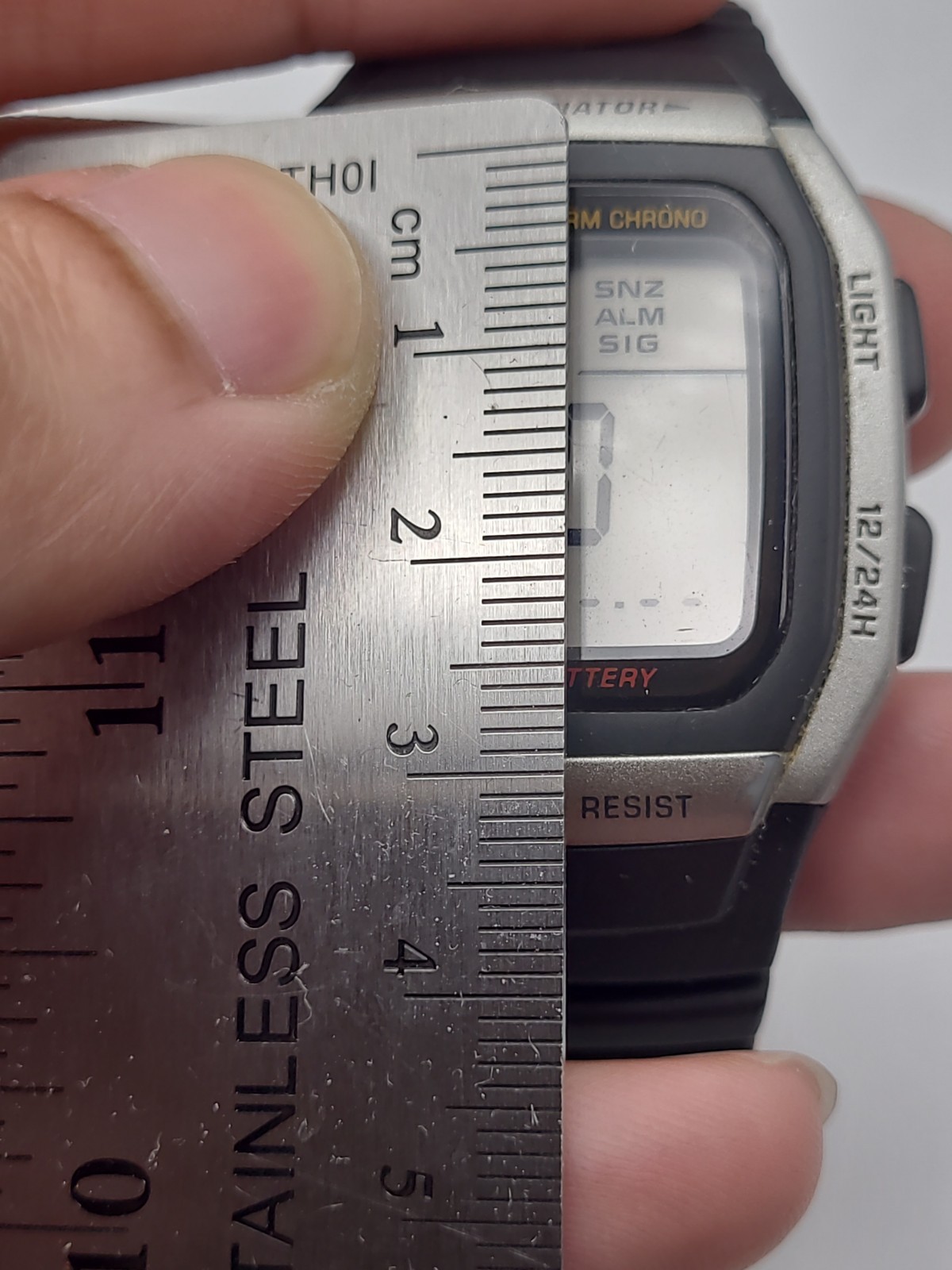 Casio Mens Watch Black Digital Alarm Chrono W-96H Illuminator Working