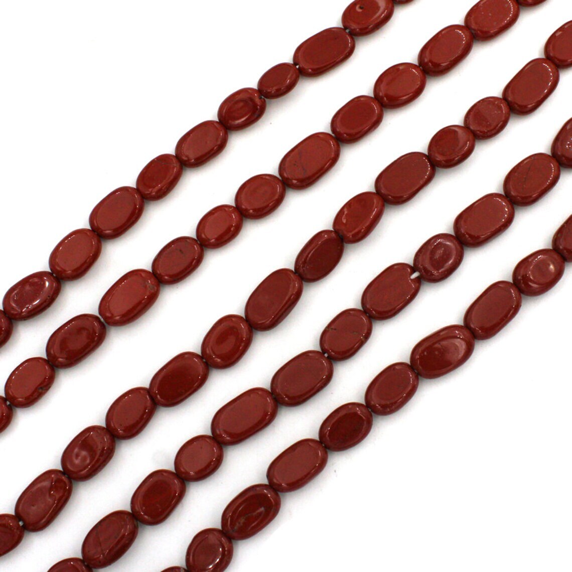 Natural Jasper Gemstone Plain Oval Beads(Mani) 3Lines Loose13 inch Strand
