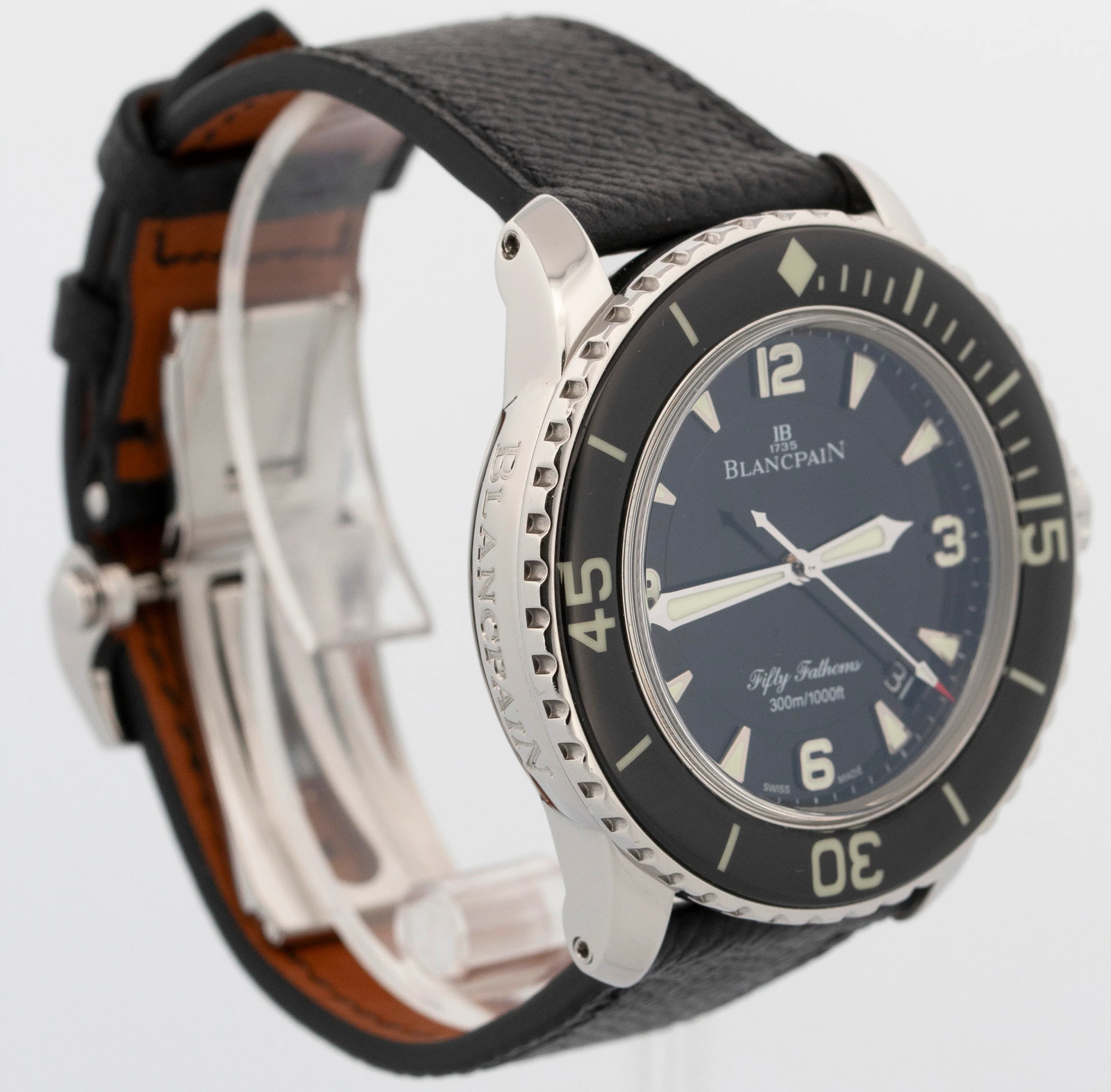 Blancpain Fifty Fathoms BLACK Stainless Steel 45mm 5015 1130 52A Dive Watch