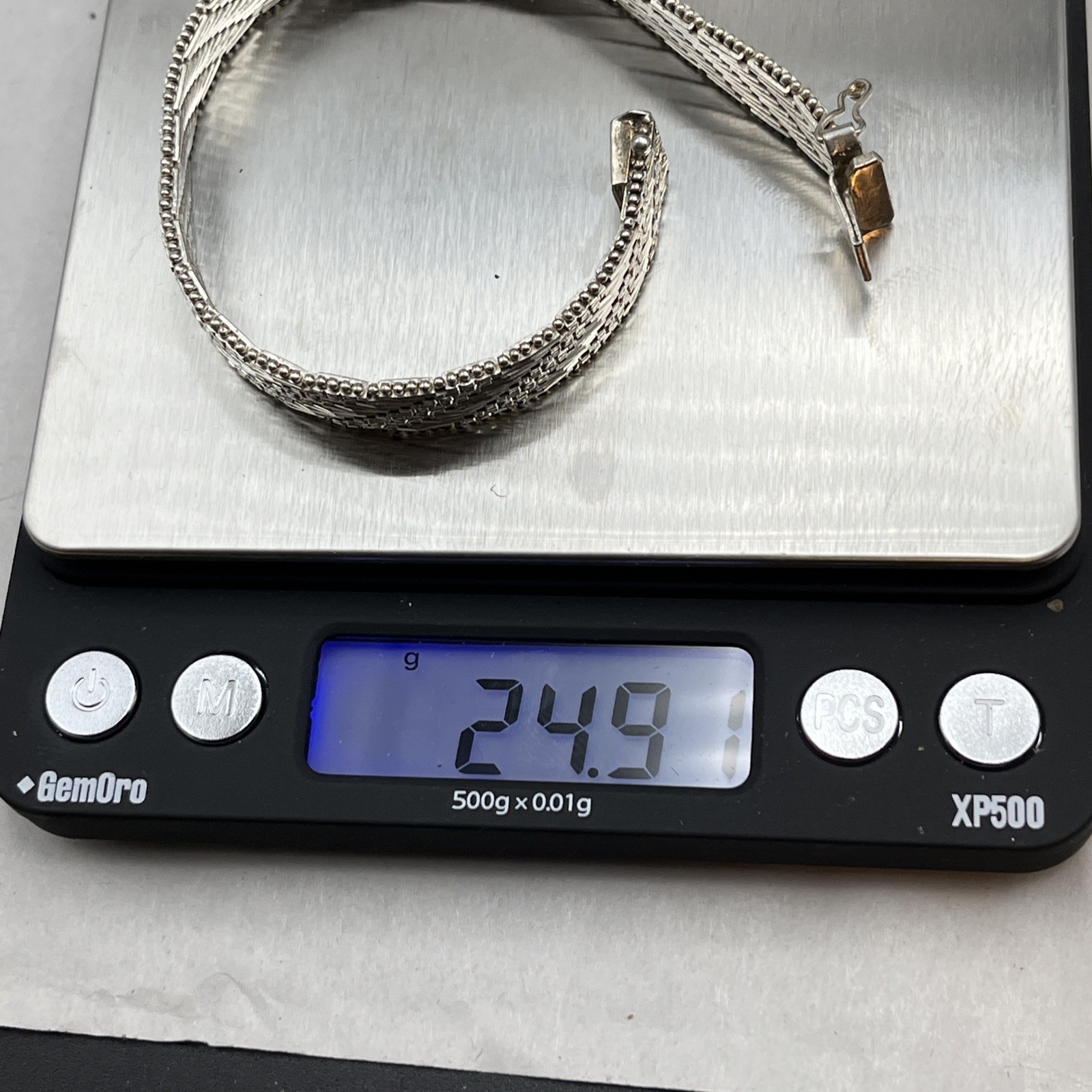 Vintage Riccio Sterling Silver Bracelet 7.5″ Long 24.9g 9.7mm Wide