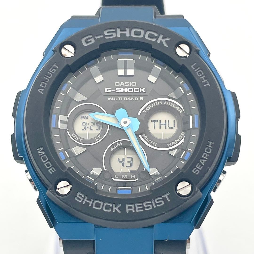 CASIO G-SHOCK GST-W300G-1A2JF Blue Black Analog Digital Watch Used Japan