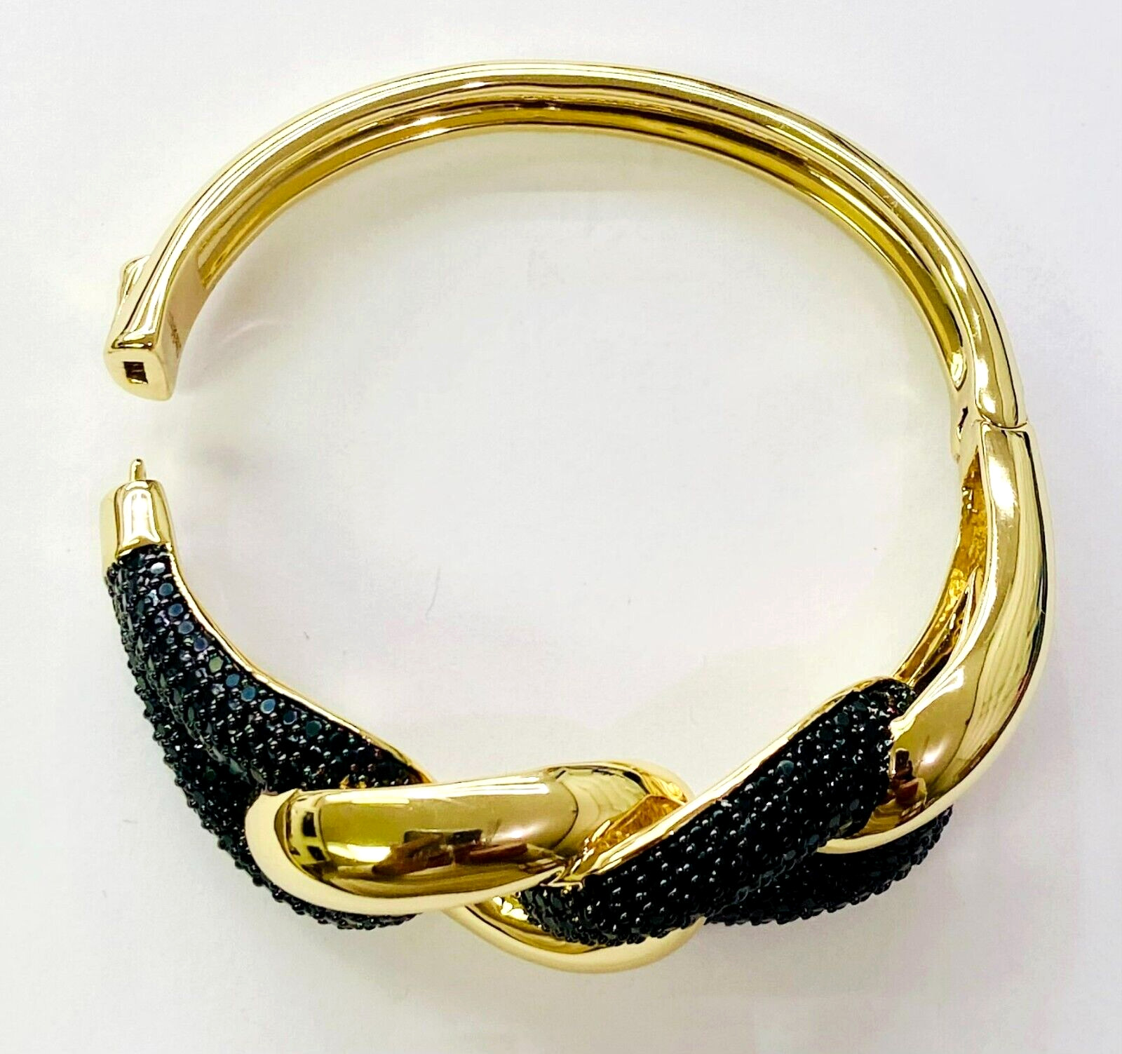 HSN Bellezza Jewelry Collection Bronze Black Spinel Interlock Bangle Bracelet