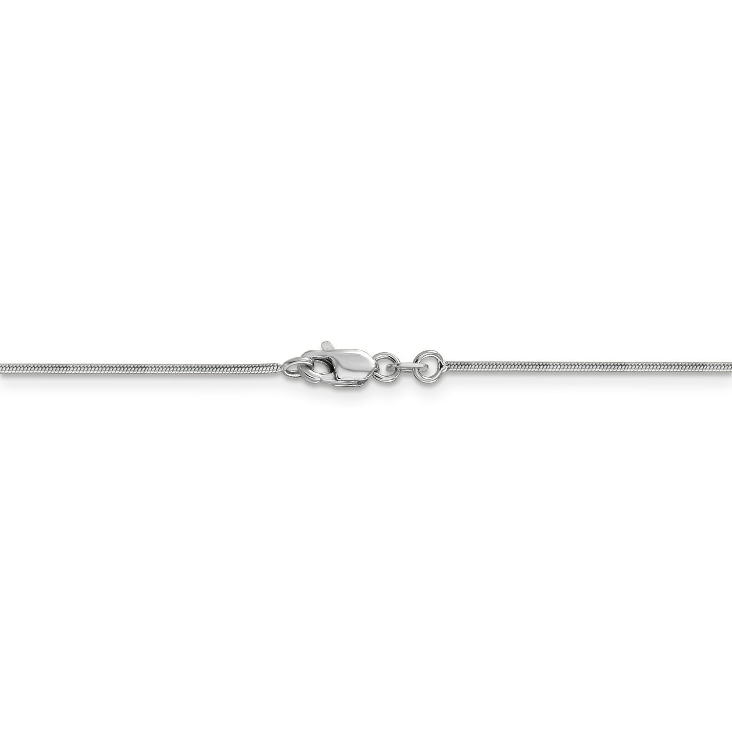 14k White Gold 0.90mm Solid Round Snake Chain w/ Lobster Clasp 16″ – 30″