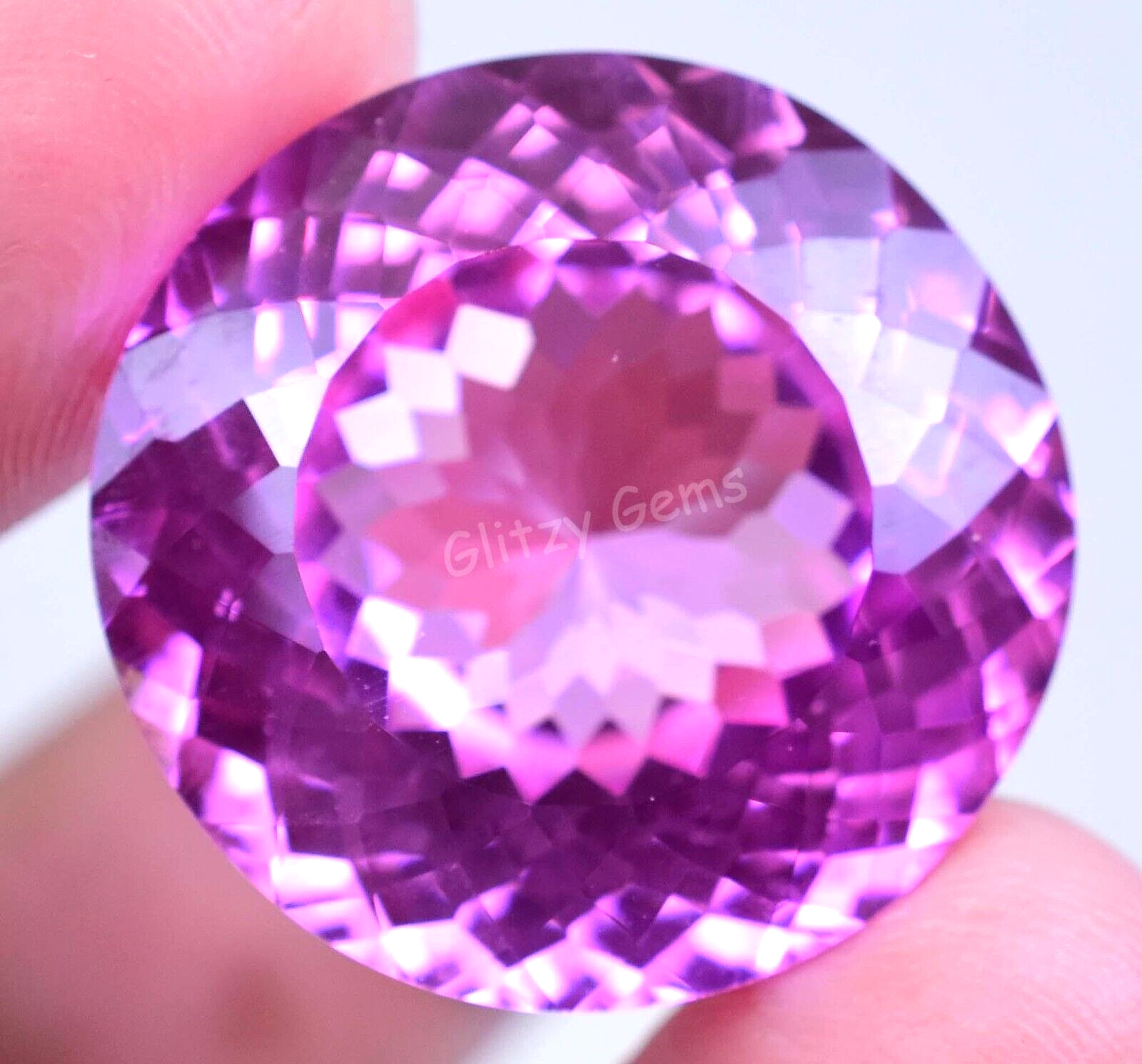 Natural Mogok Pink Ruby 66.10Ct Round Certified Flawless Gigantic Loose Gemstone