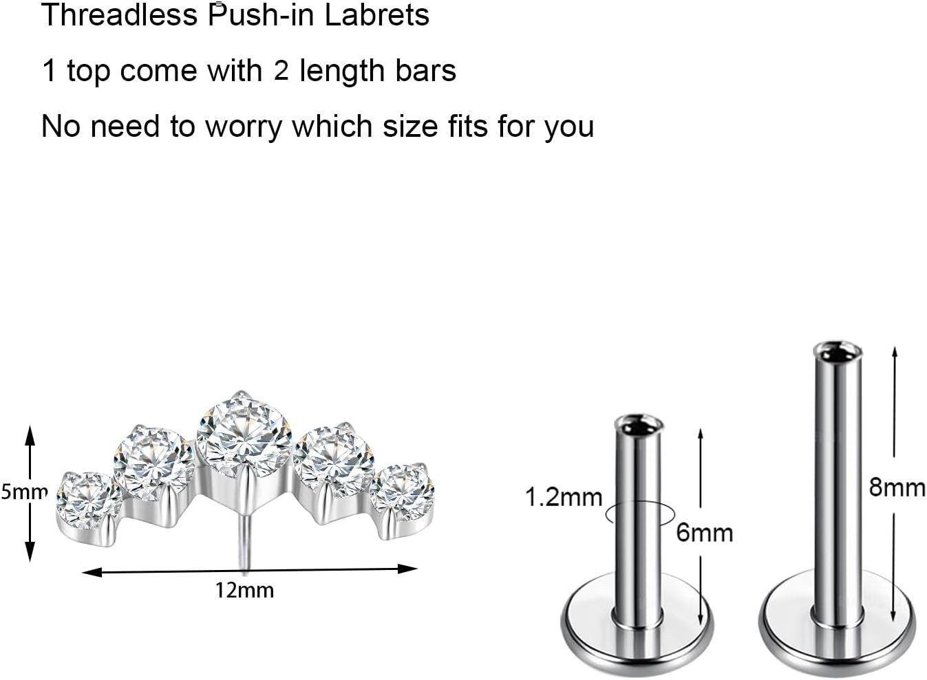 G23 Titanium Flat Back Earrings Studs 18g 16g F136 Implant Grade Titanium Lab…