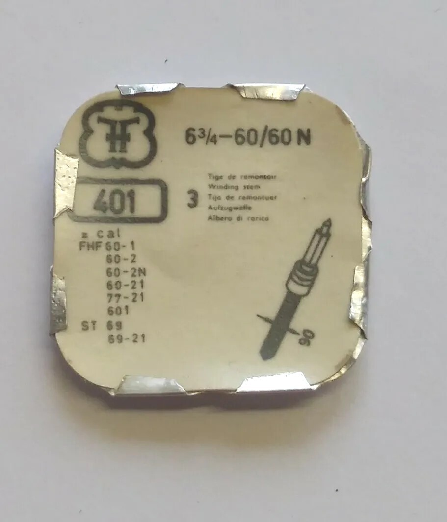 FHF 6 3/4′”-60/60Ν, 77-21, 601, ST 69 Part 401 WINDING STEM, PACK OF 3.TAP 9.NOS