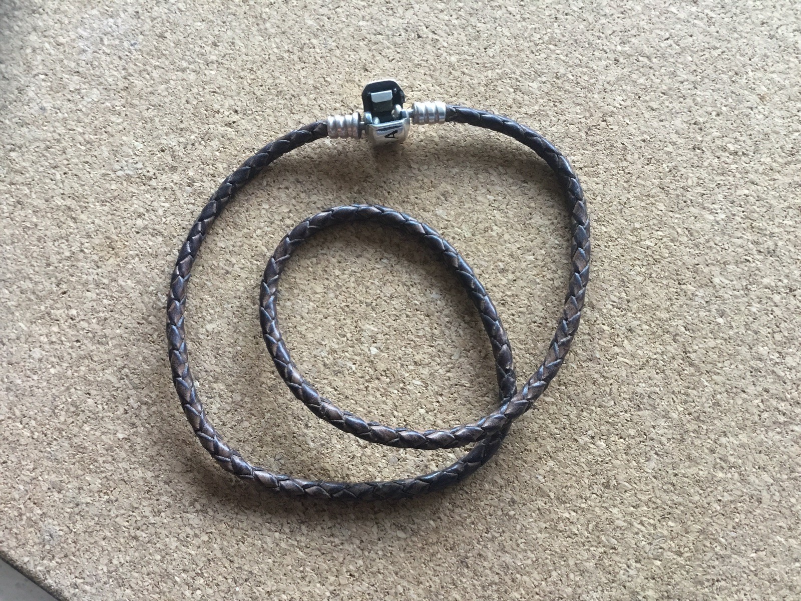 Genuine Pandora Brown Double Braided Leather Bracelet (36cm)