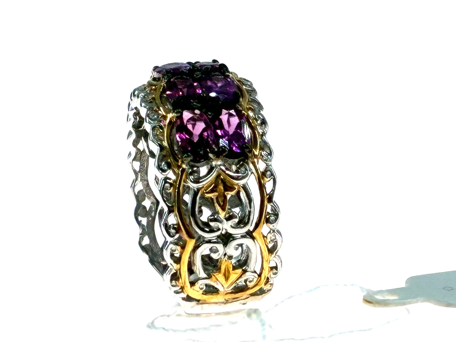 Michael Valitutti Gems en Vogue Color Change Garnet Gold Silver Palladium Ring 8