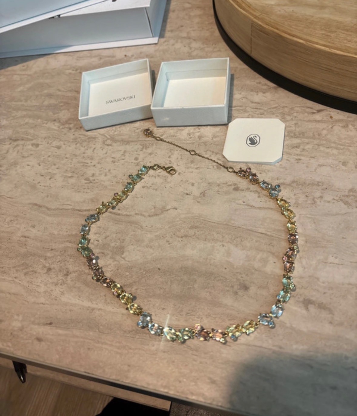 NEW 100% Authentic SWAROVSKI Multicolor Crystals Gema Tennis Necklace 5714836