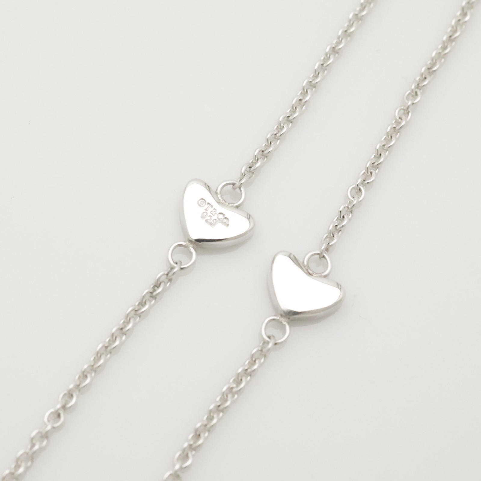 Authentic Tiffany & Co. Heart Link Lariat Pendant Necklace 19.3″ Silver w/Pouch