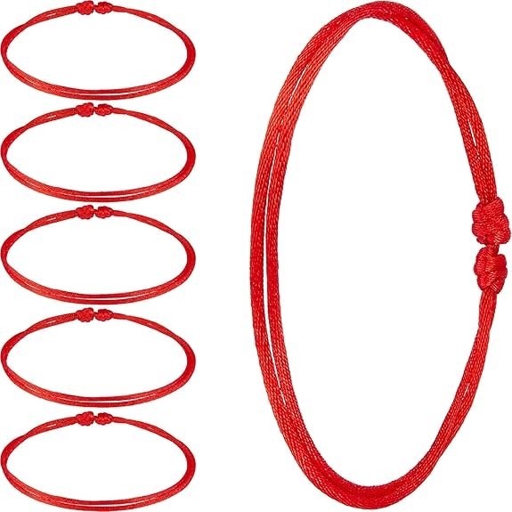 6 Pieces Red String Bracelets Kabbalah Red Cord Bracelet Protection Women Men