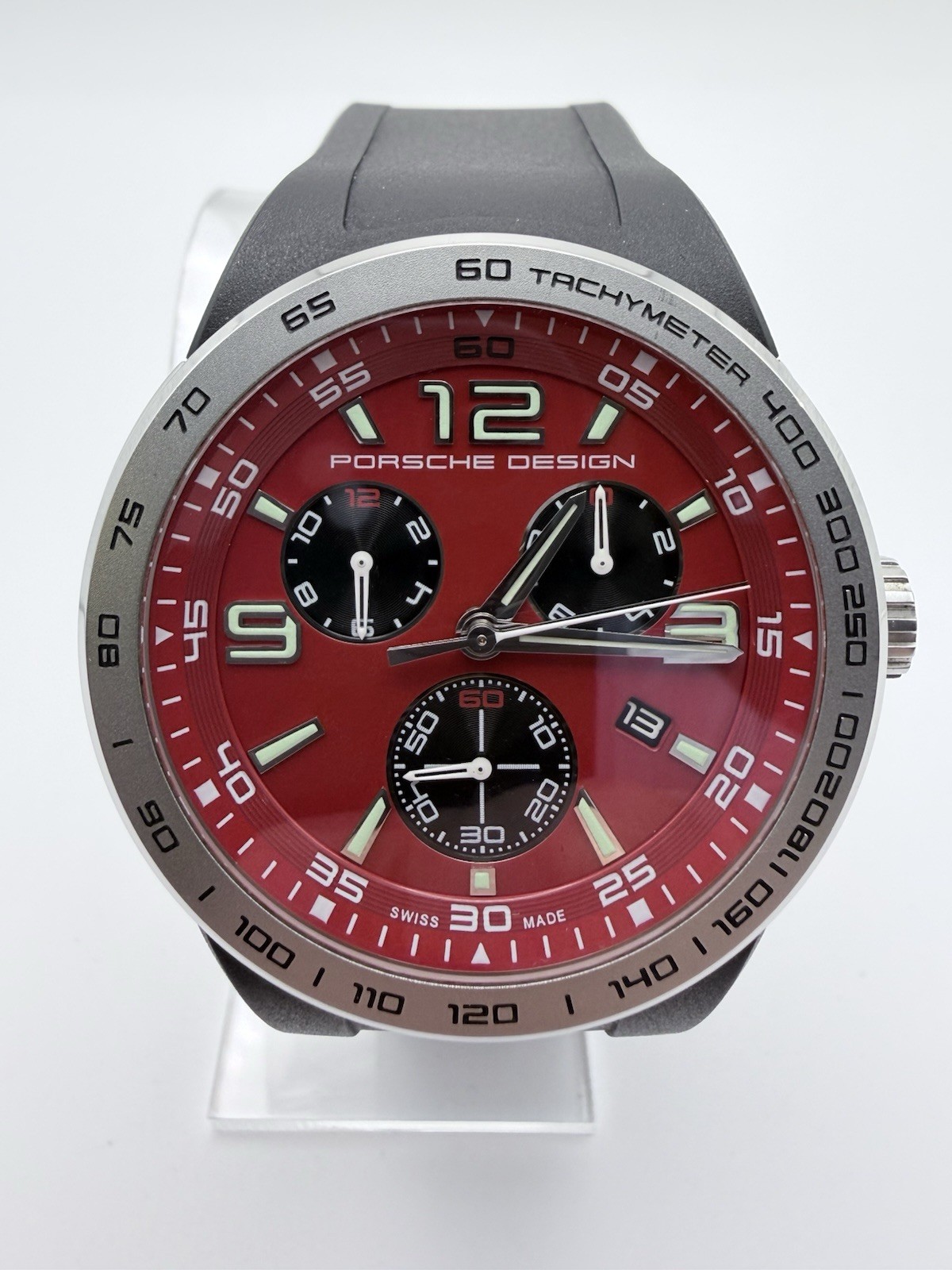 Porsche Design Flat Six Grey Dial Chronograph Rubber Strap 44MM Quartz P6320