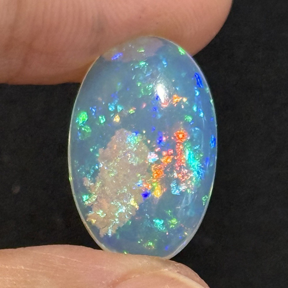 7.9ct 20.6x13x6mm Fine Galaxy Pin Fire Ethiopian Welo Opal Oval Cabochon