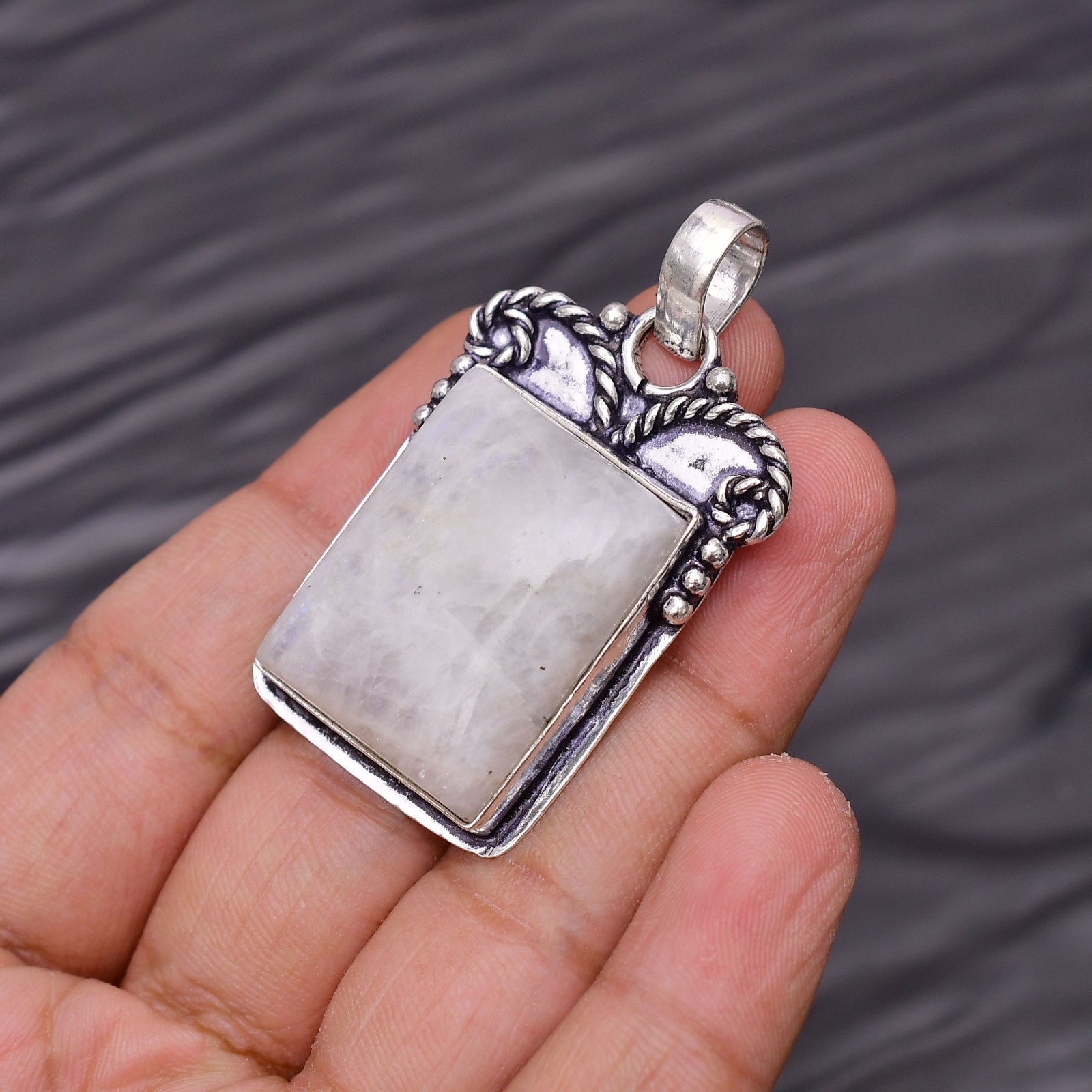 Moonstone Gemstone 925 Sterling Silver Jewelry Pendant 2.12″