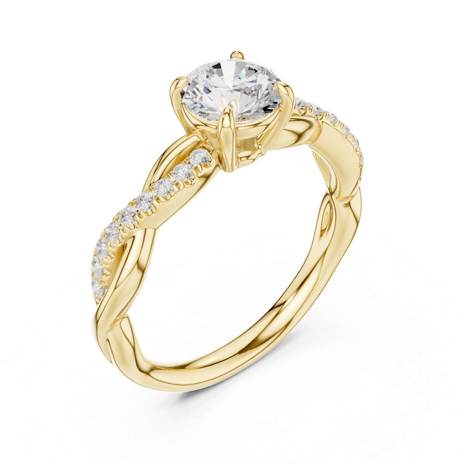 Certified Round Natural Diamond Ring Stunning Gift for Wedding 14K Gold Over
