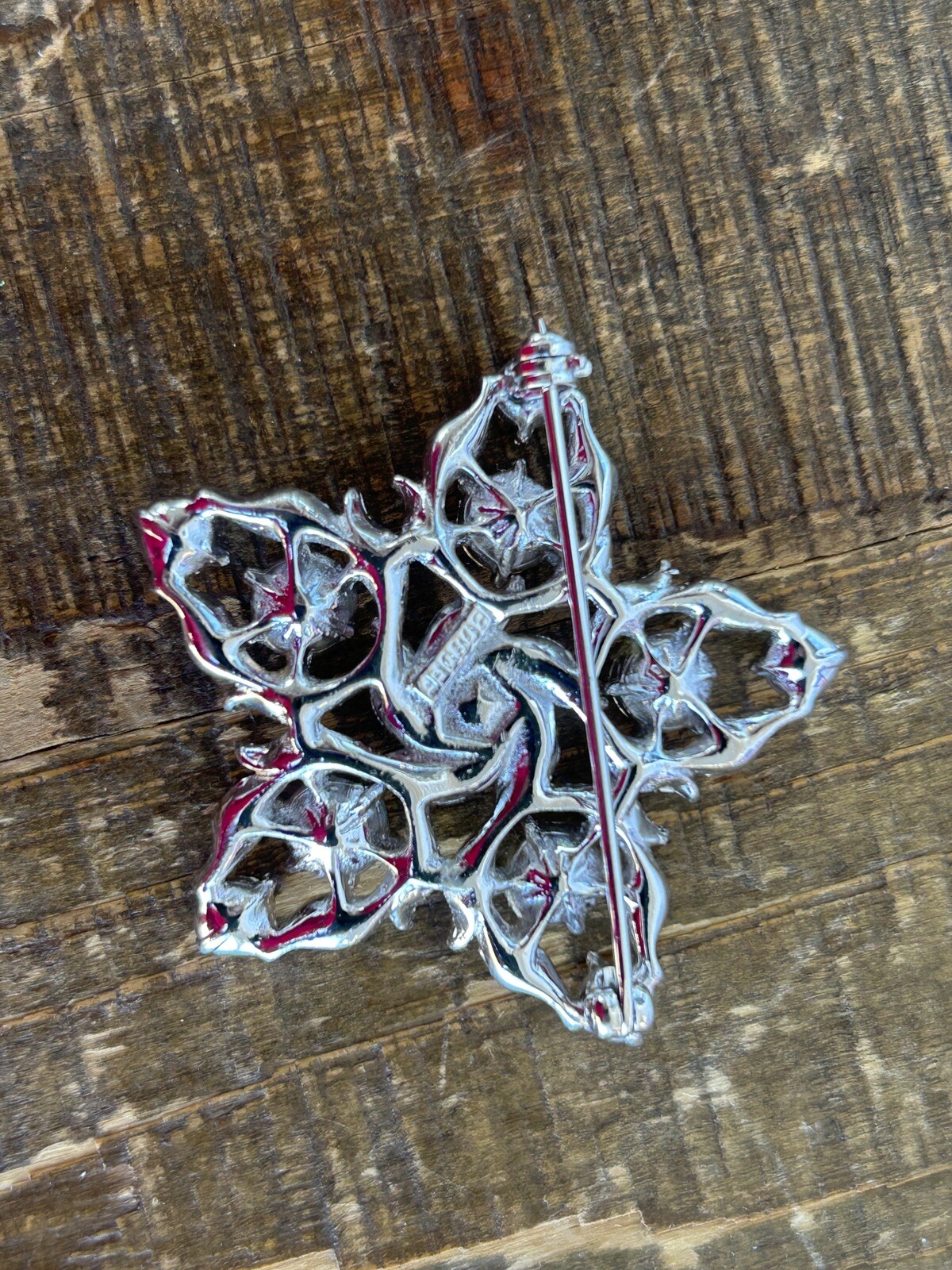 SPARKLING 1940s Vintage Signed Henry Bogoff Chicago White Rhinestone Star Brooch