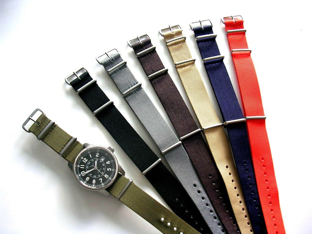 19mm NATO G10® military nylon watch band strap Black Grey OD Green Blue Bond Tan